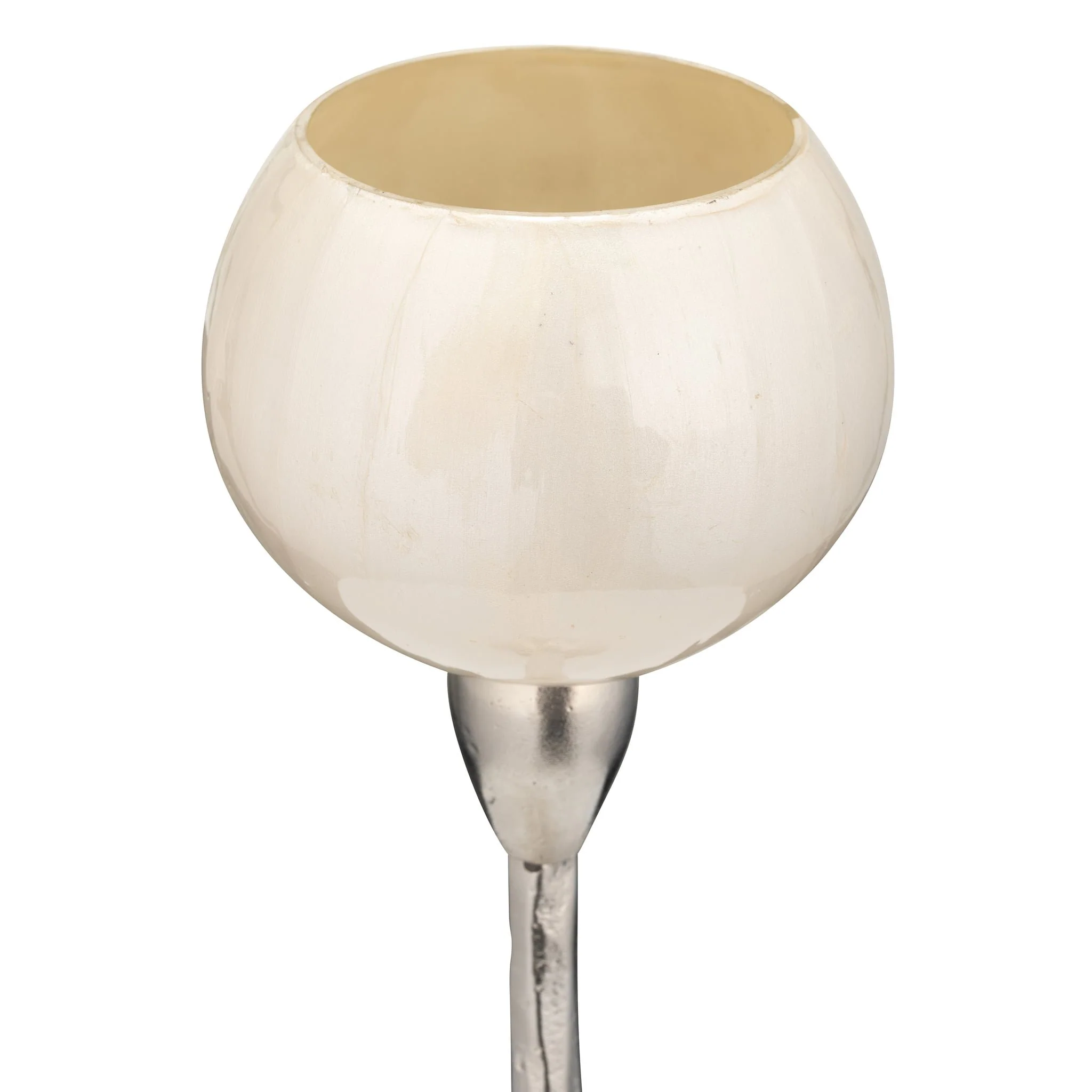 Glass, 21"h Tealight Holder, Pearl White - Image 2