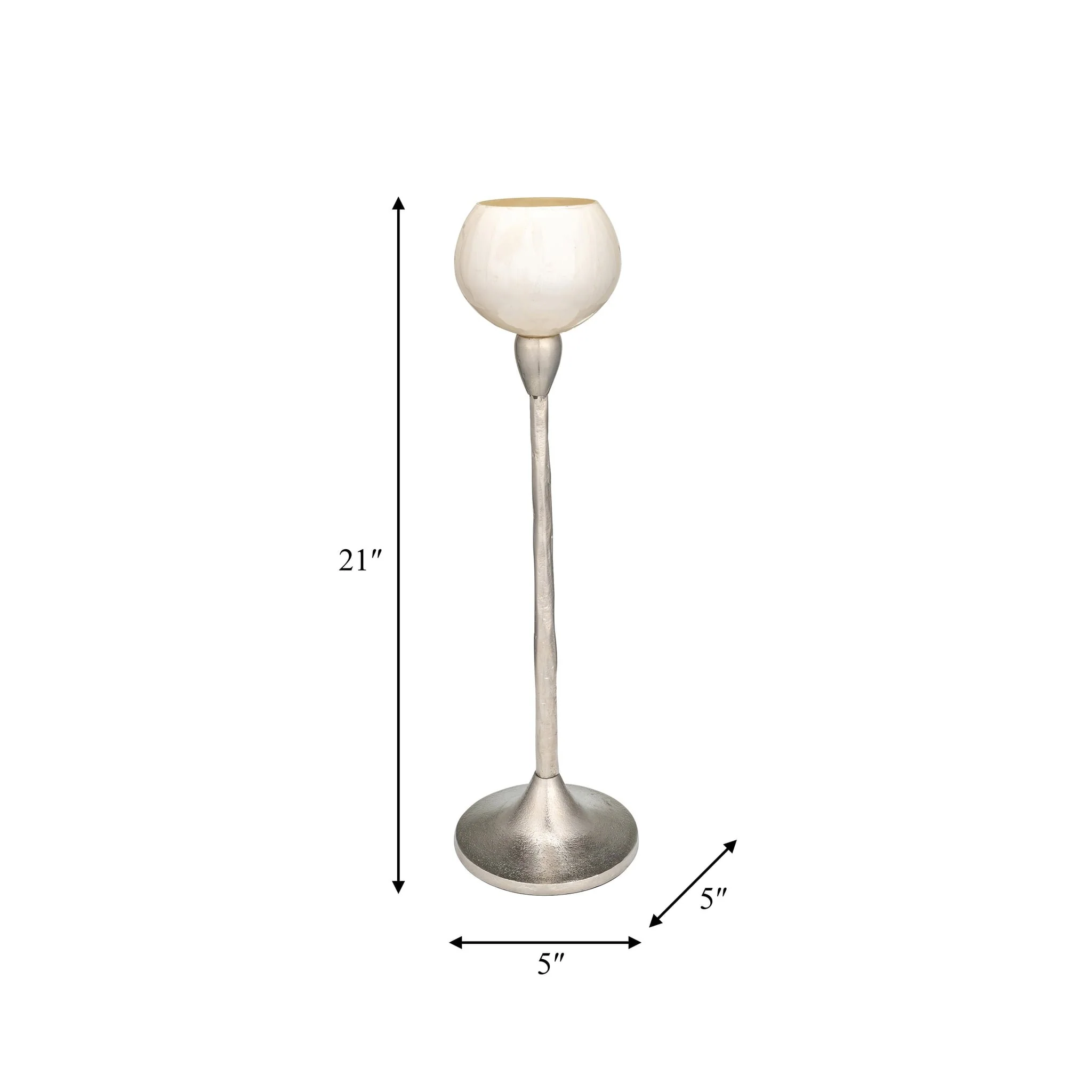 Glass, 21"h Tealight Holder, Pearl White - Image 7