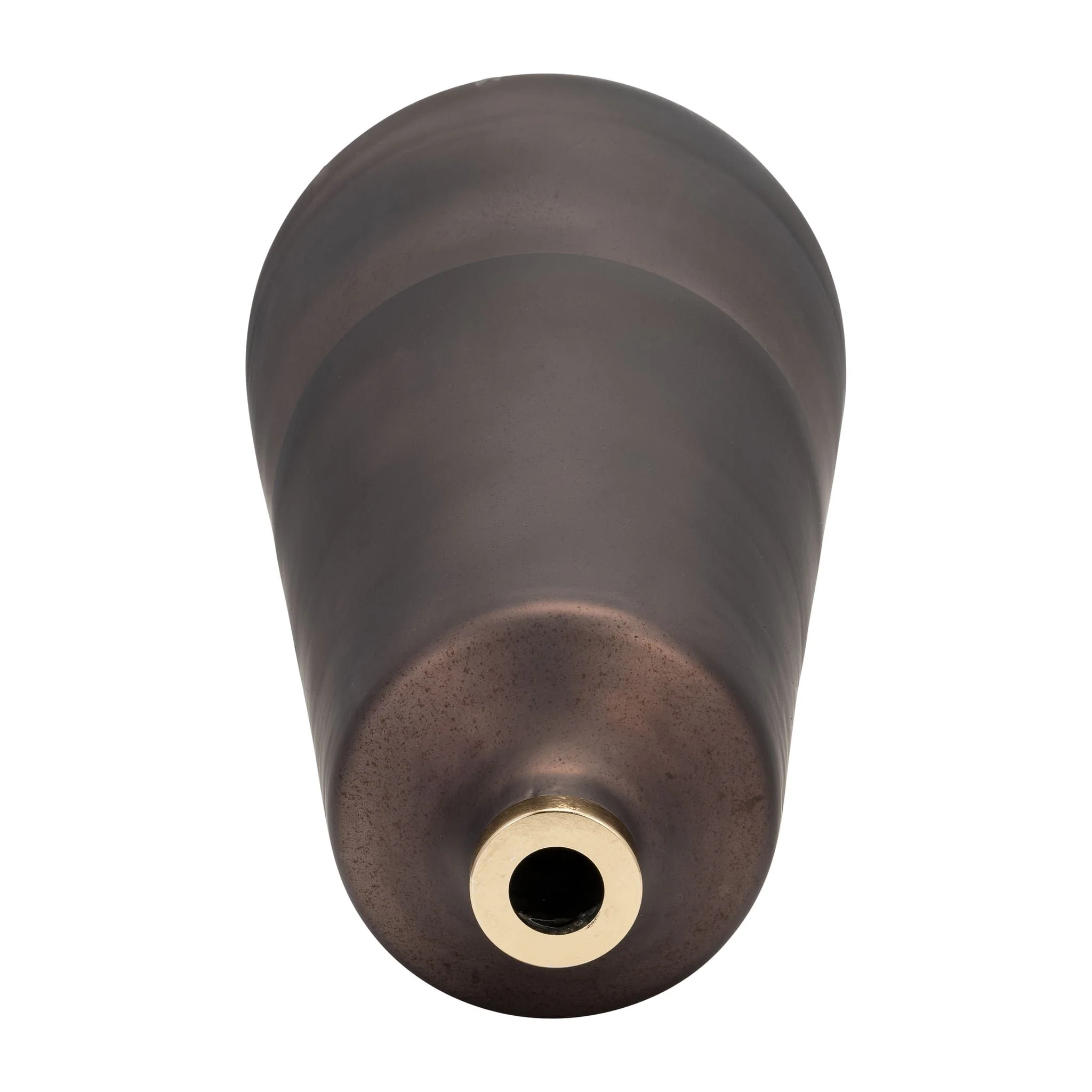 Glass,21"h Vase W/ring, Bronze - Image 4