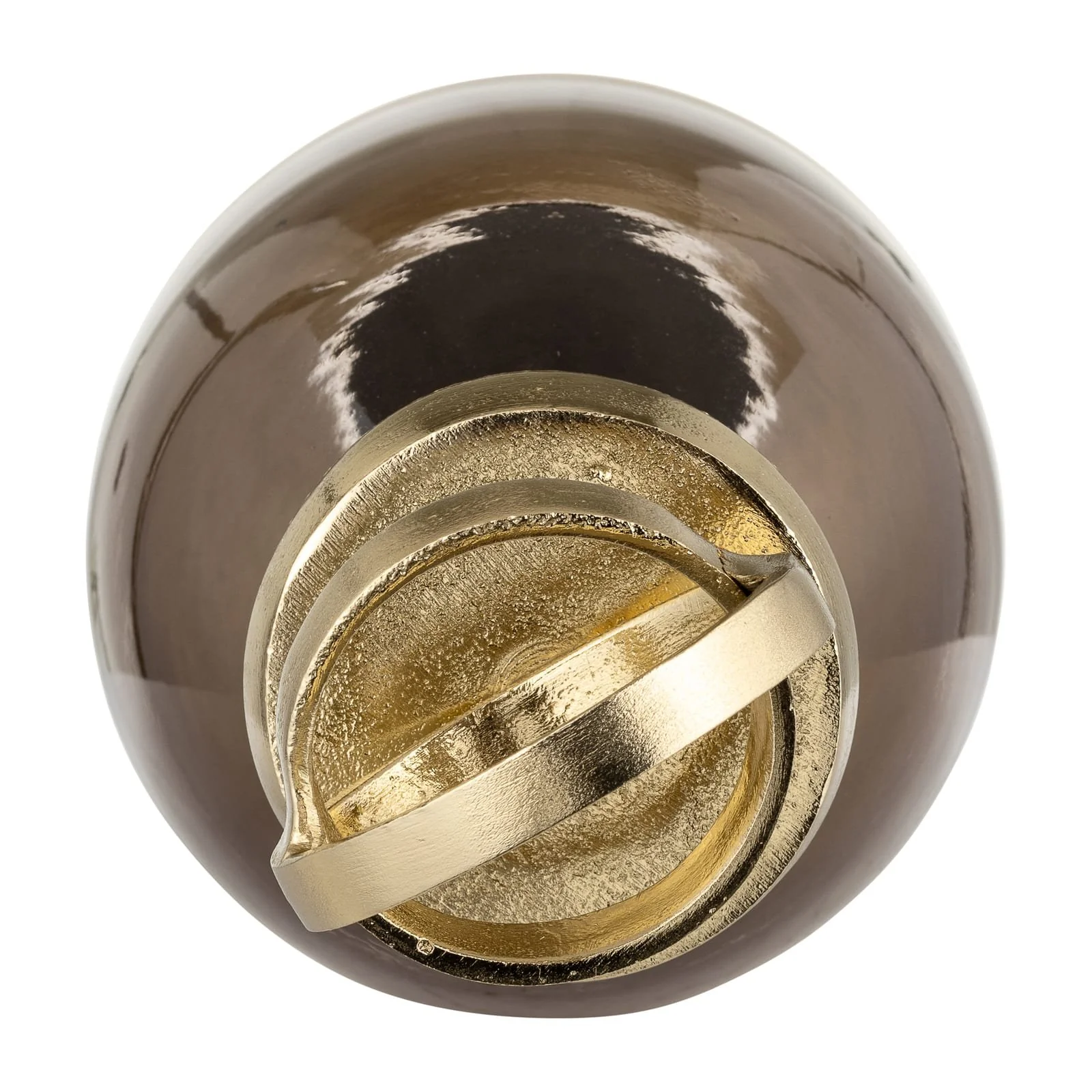 Glass,22",bottle W/sphere Lid,white/gold - Image 3