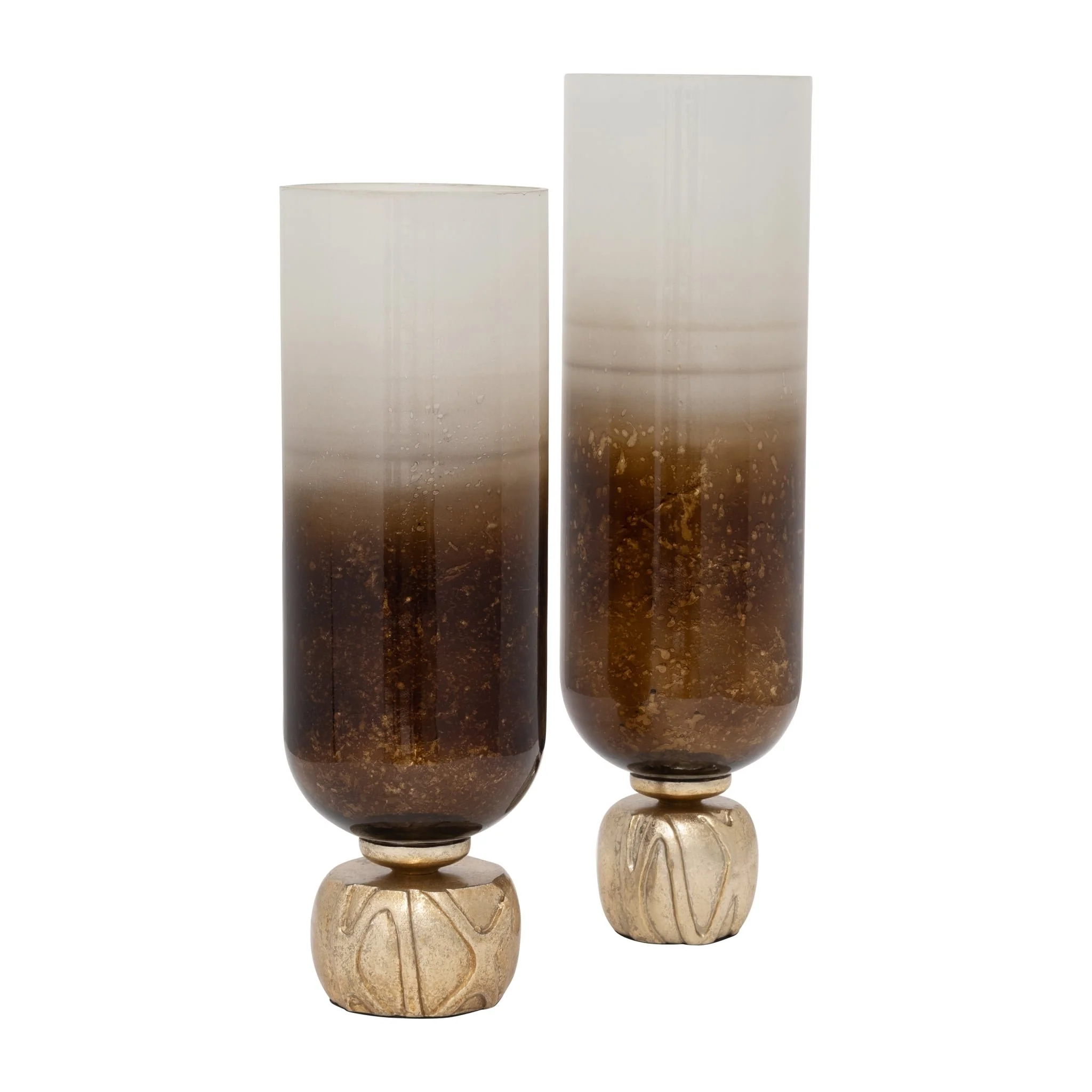 Glass, 22" Ombre Candleholder On Base, Ivory/gold - Image 7