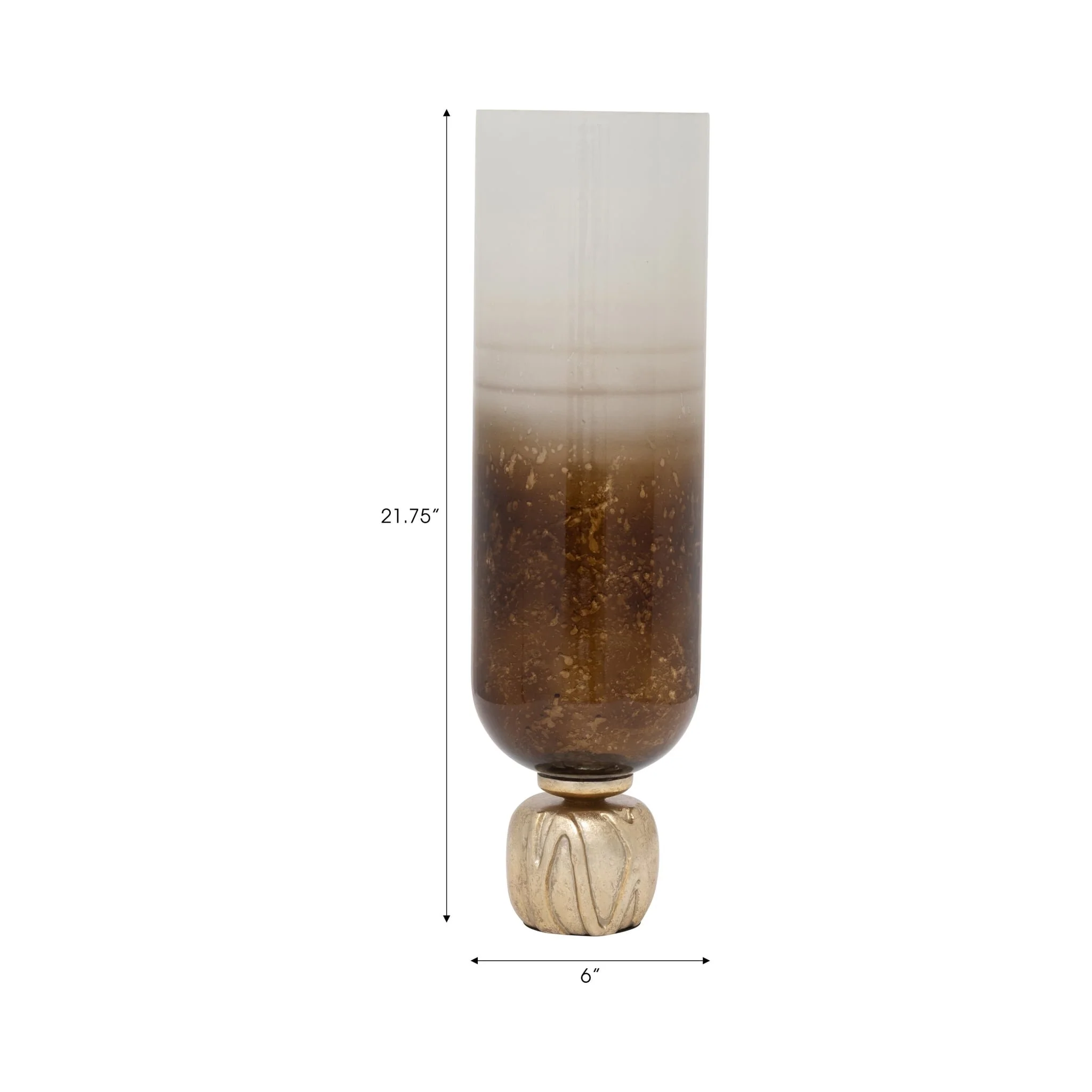 Glass, 22" Ombre Candleholder On Base, Ivory/gold - Image 8