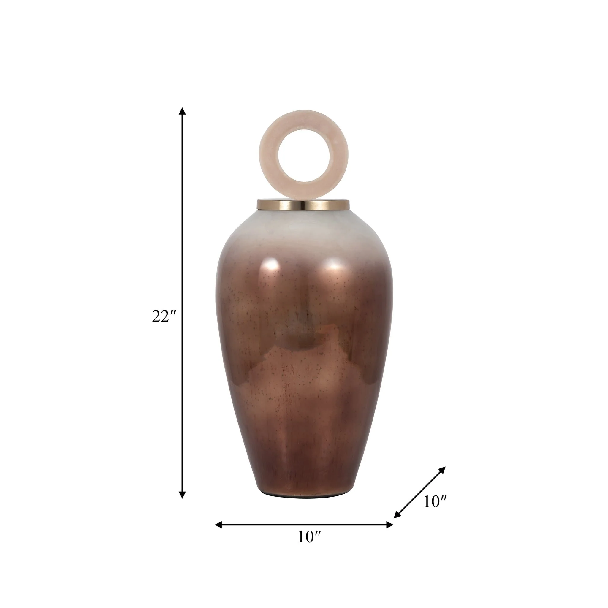 Glass, 22" Vase Round Resin Topper, Copper - Image 8