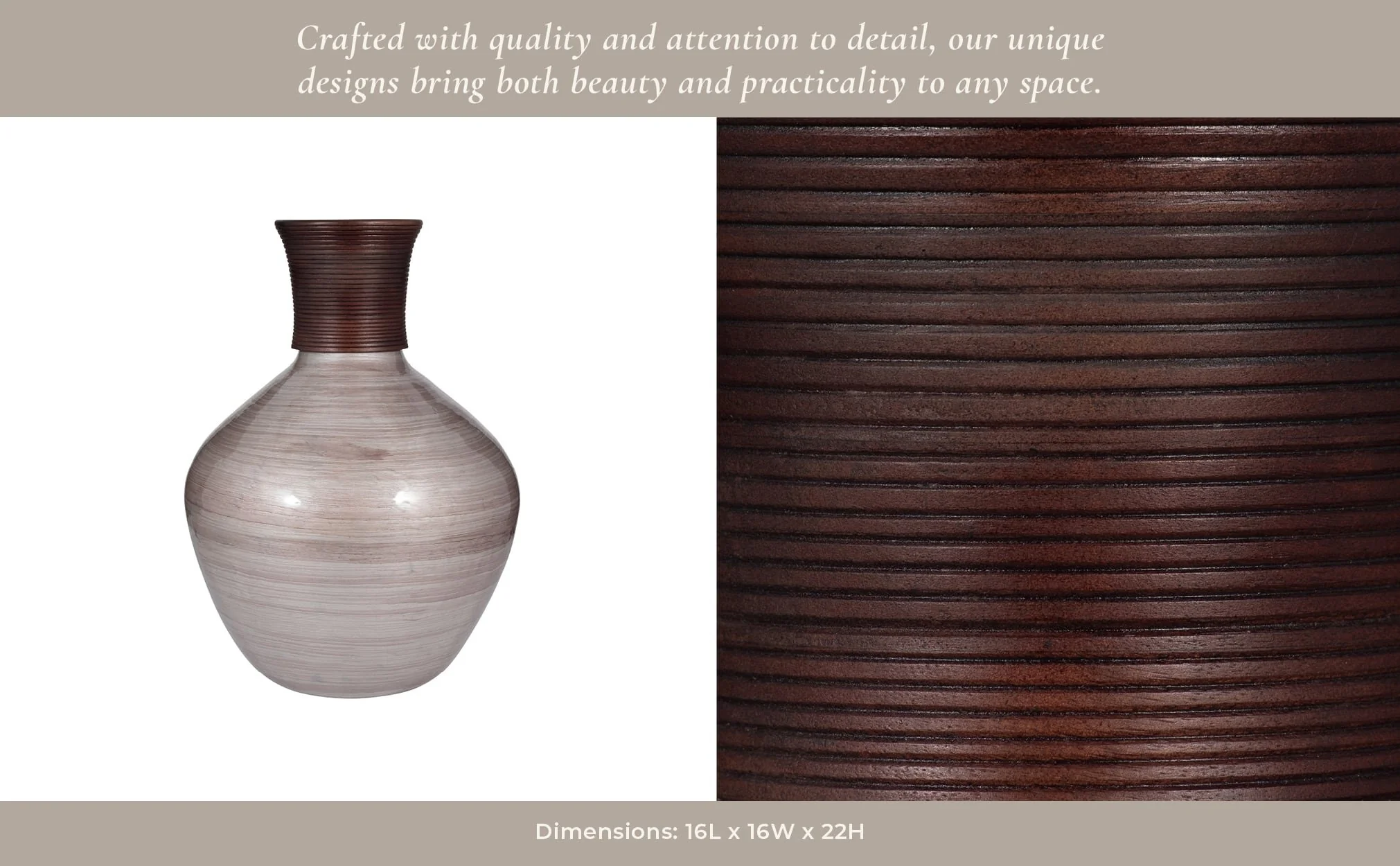 Glass, 22" Wooden Top Vase, Blush - Image 12