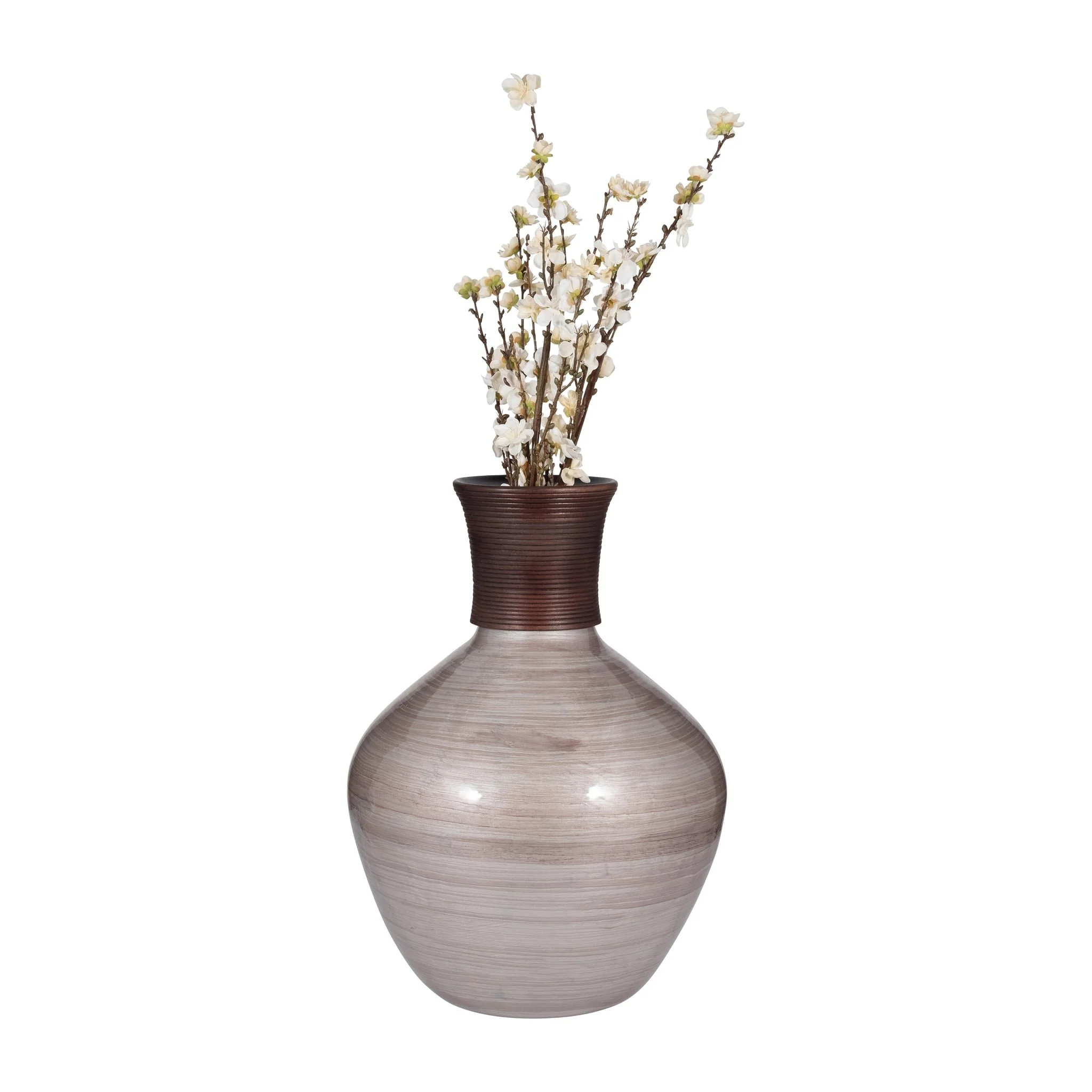 Glass, 22" Wooden Top Vase, Blush - Image 4