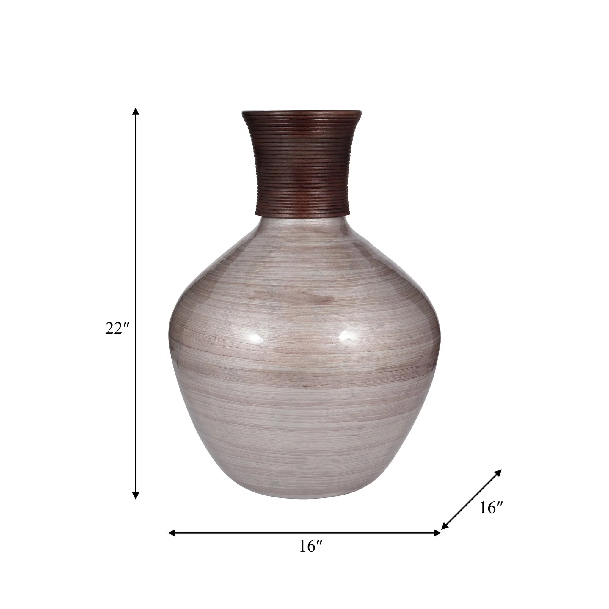 Glass, 22" Wooden Top Vase, Blush - Image 8