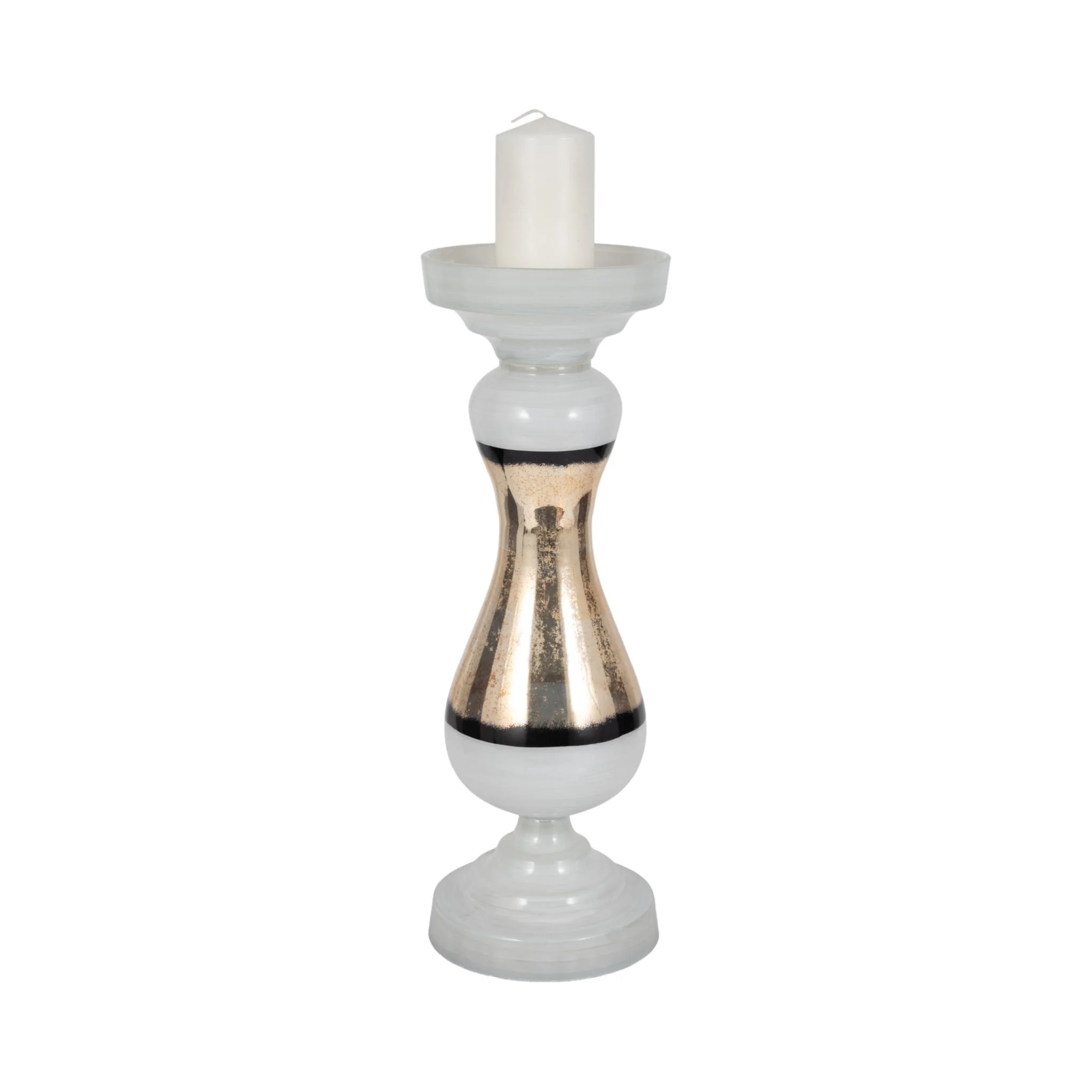 Glass, 23" Candle Holder, White - Image 2