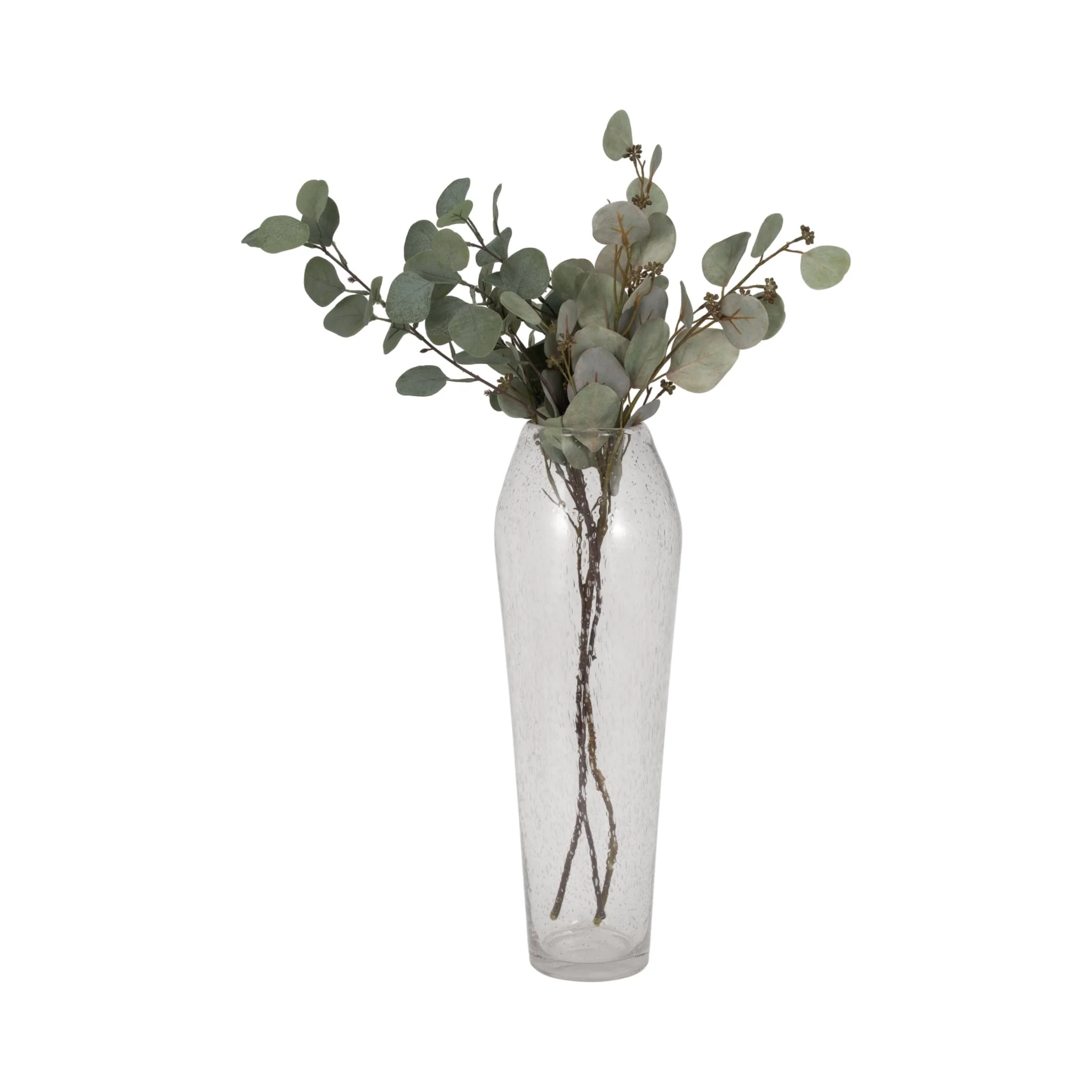 Glass, 23" Floor Vase Bubble Clear - Image 2