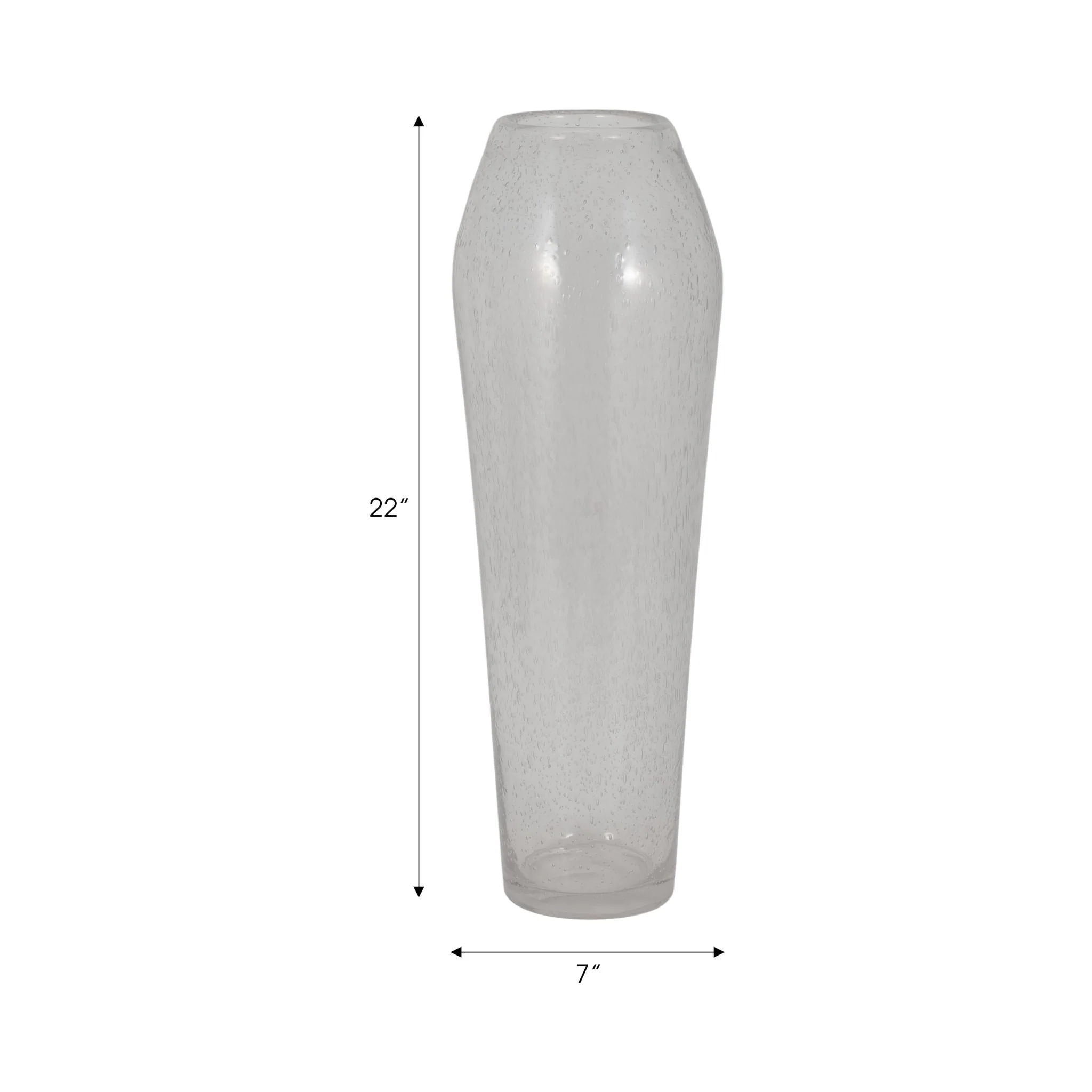 Glass, 23" Floor Vase Bubble Clear - Image 9