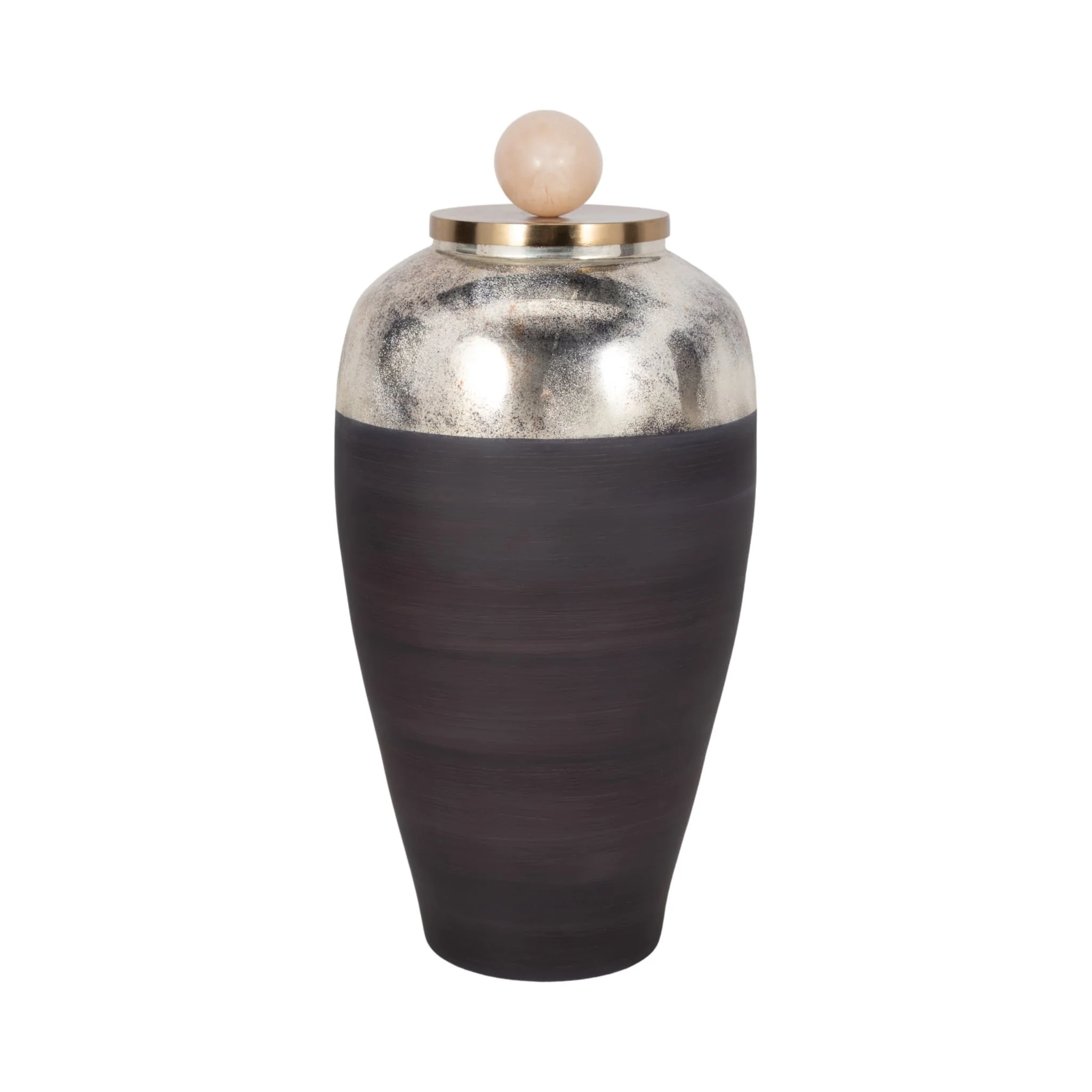 Glass, 23" Vase W/ Resin Topper, Gray - Image 3