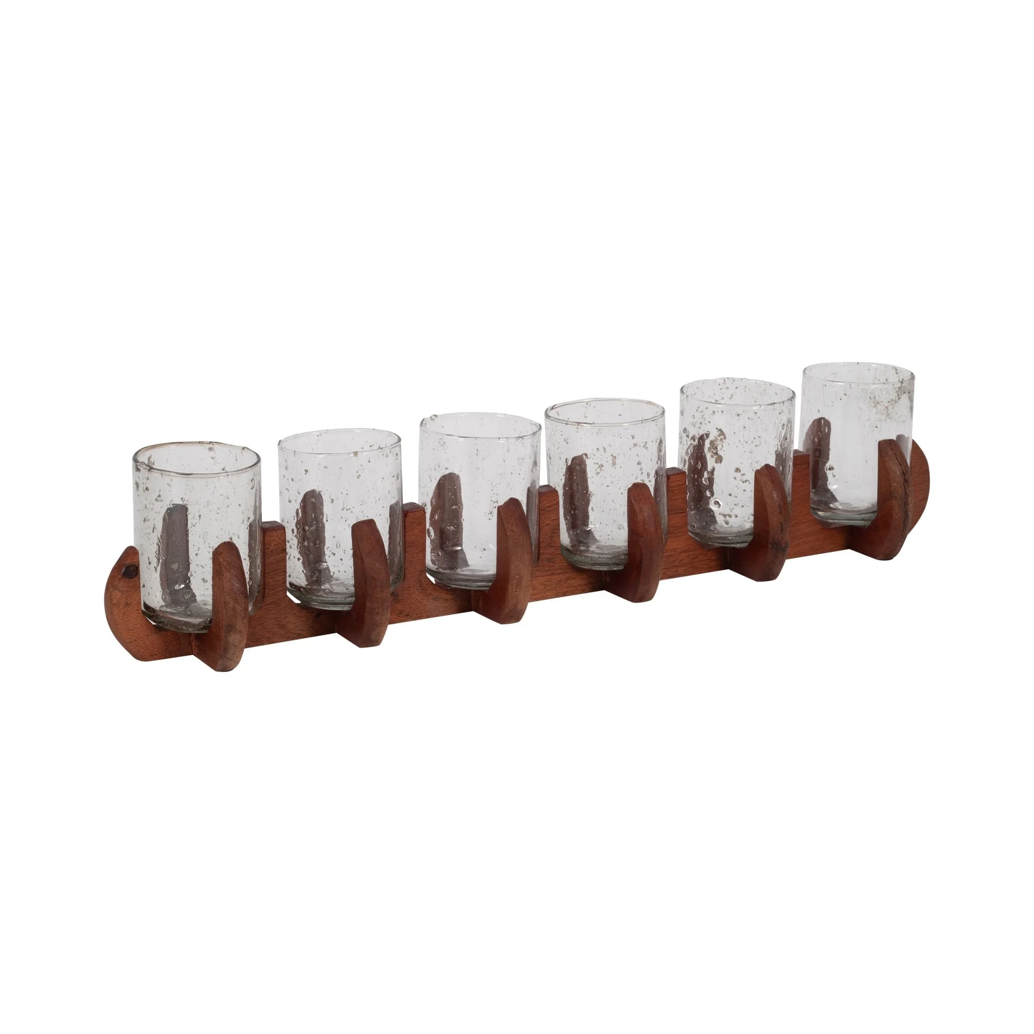 Glass, 24" 6-votive Holders W/ Base, Brown/clear - Image 3