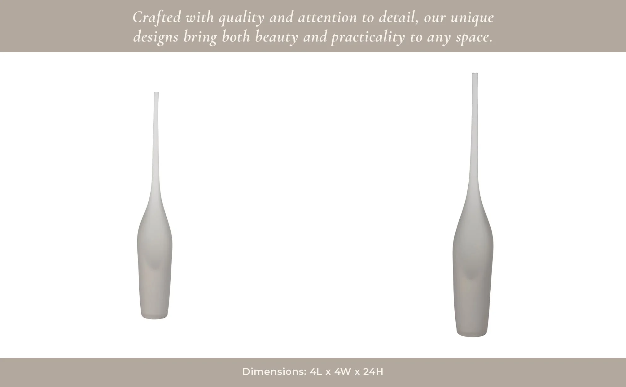 Glass 24" Long Neck Glass Decor, Frosted White - Image 14