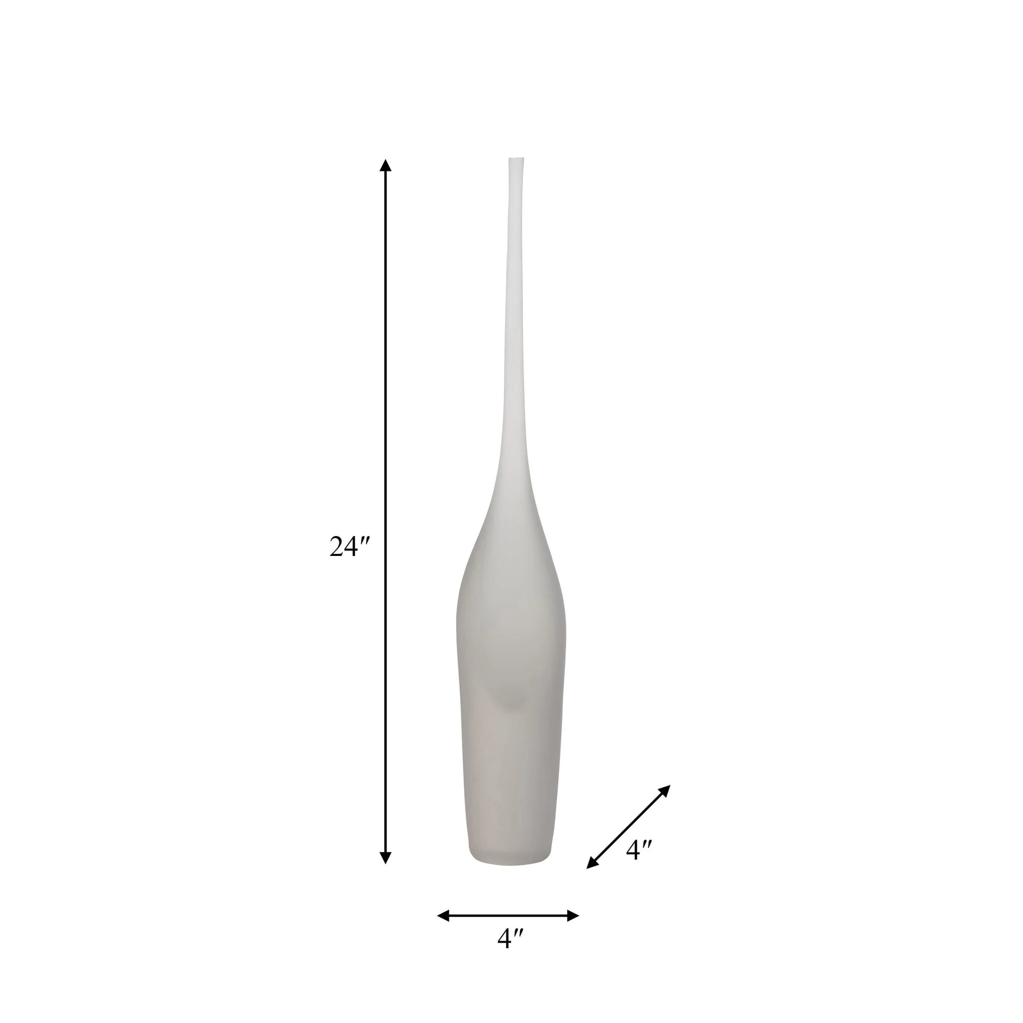 Glass 24" Long Neck Glass Decor, Frosted White - Image 9