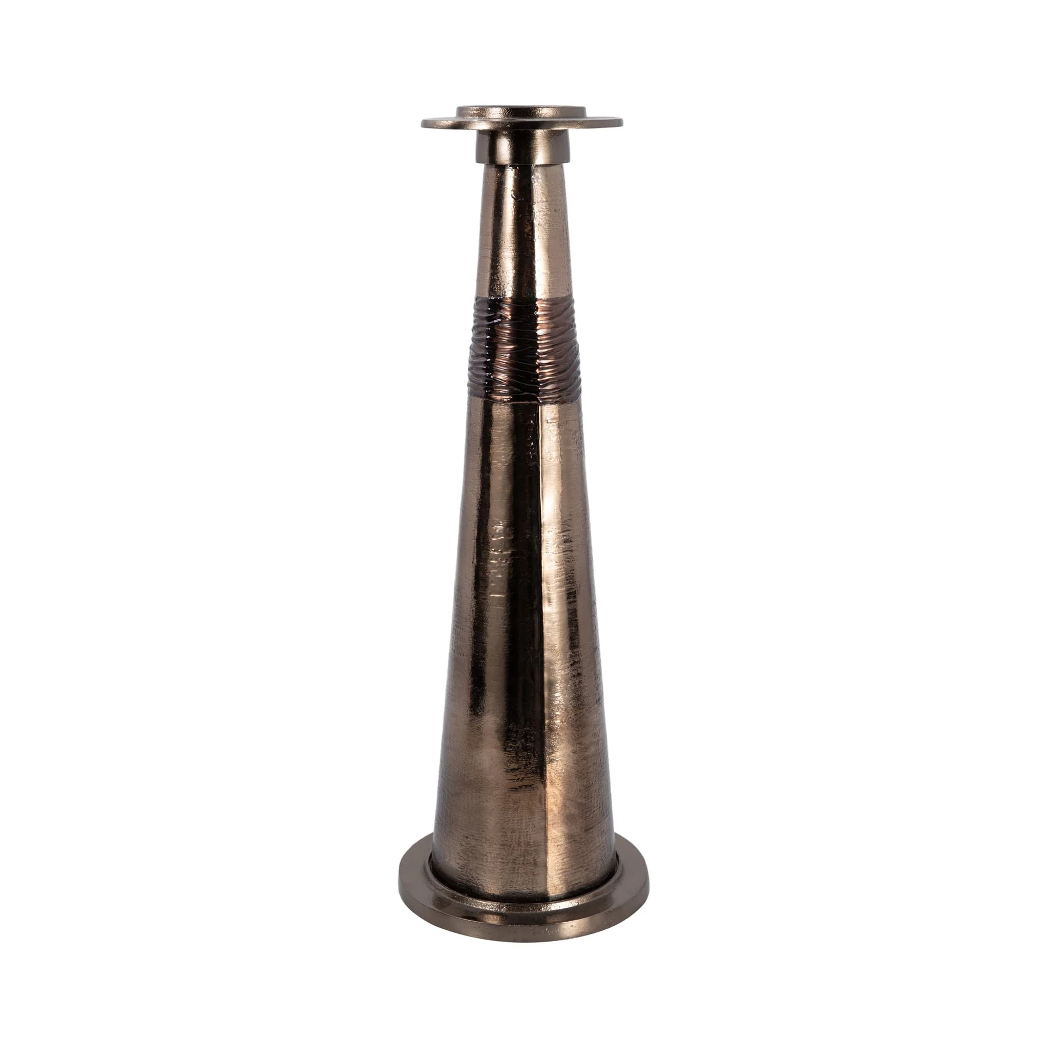 Glass, 24" Pillar Holder, Bronze - Image 3
