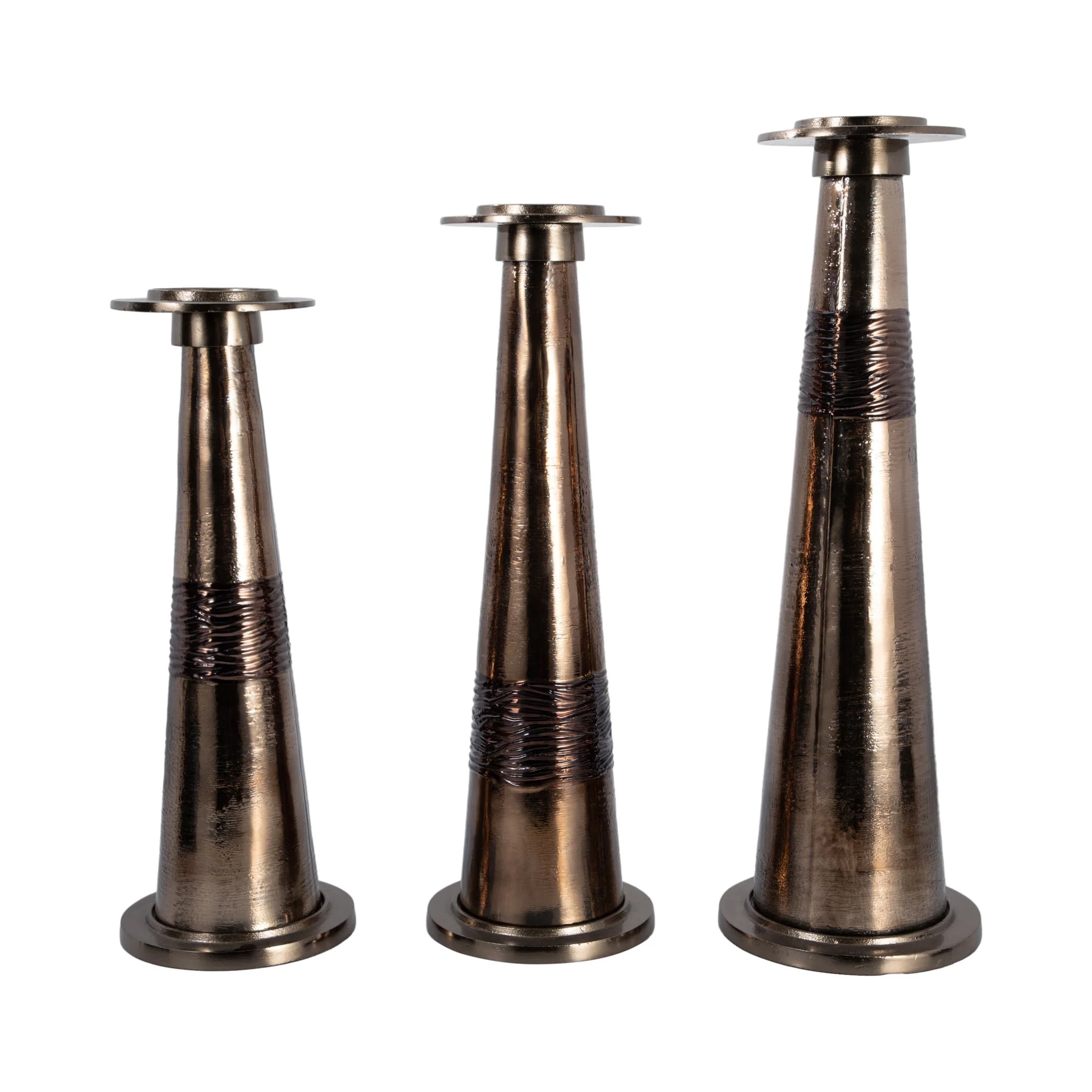 Glass, 24" Pillar Holder, Bronze - Image 8