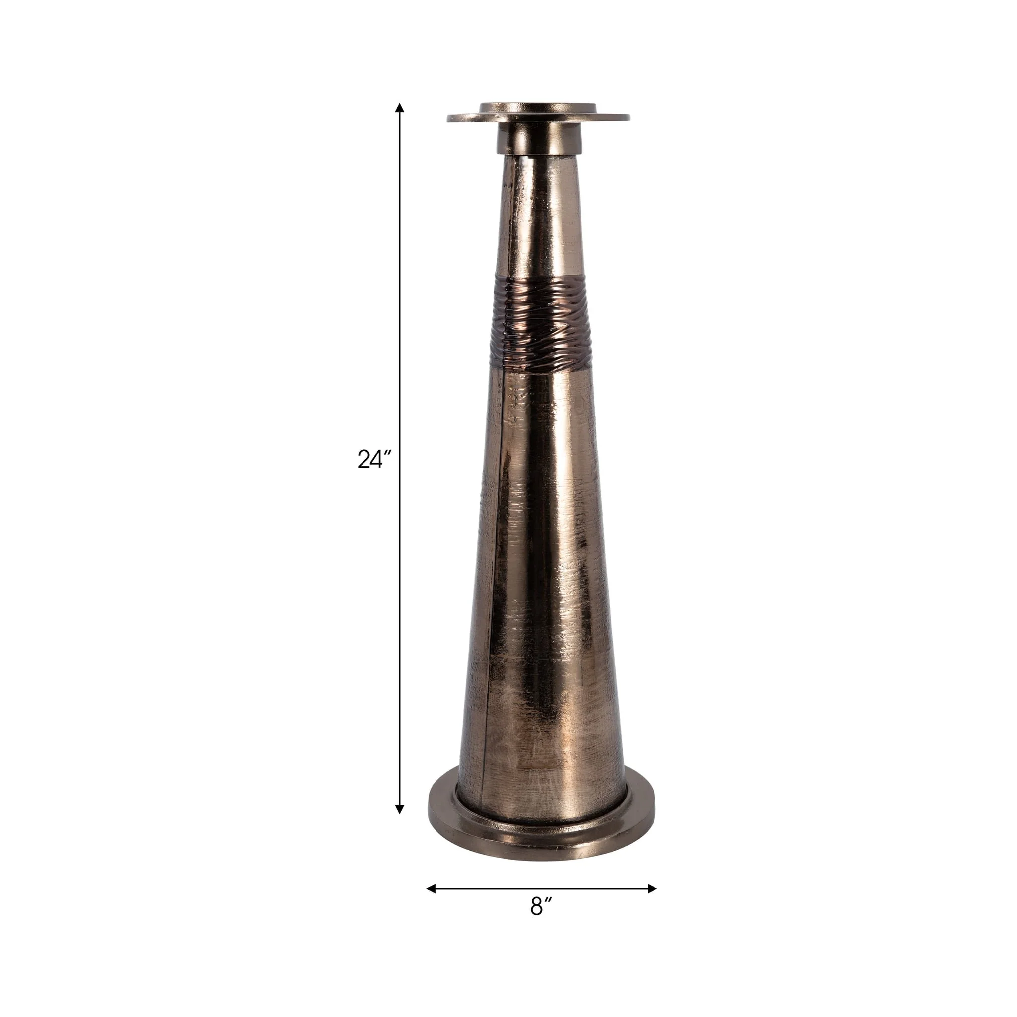 Glass, 24" Pillar Holder, Bronze - Image 9