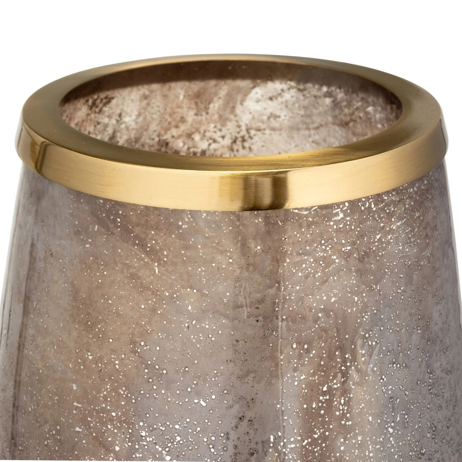 Glass 24" Vase W/ Metal Ring, Champagne - Image 3