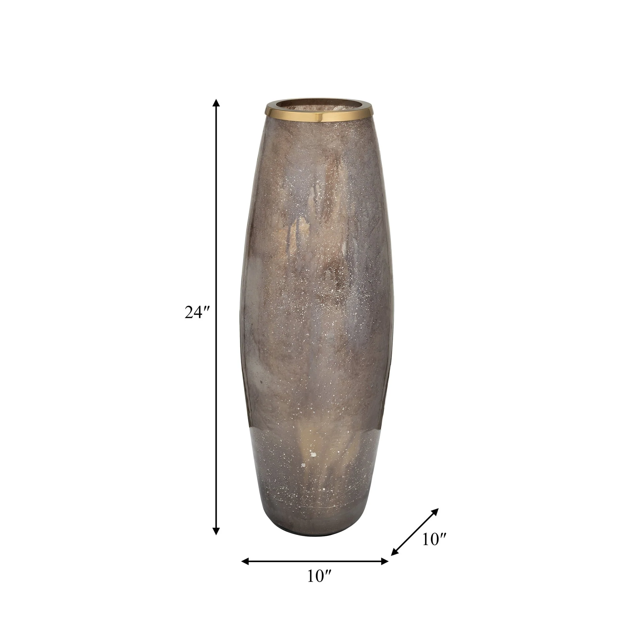 Glass 24" Vase W/ Metal Ring, Champagne - Image 7