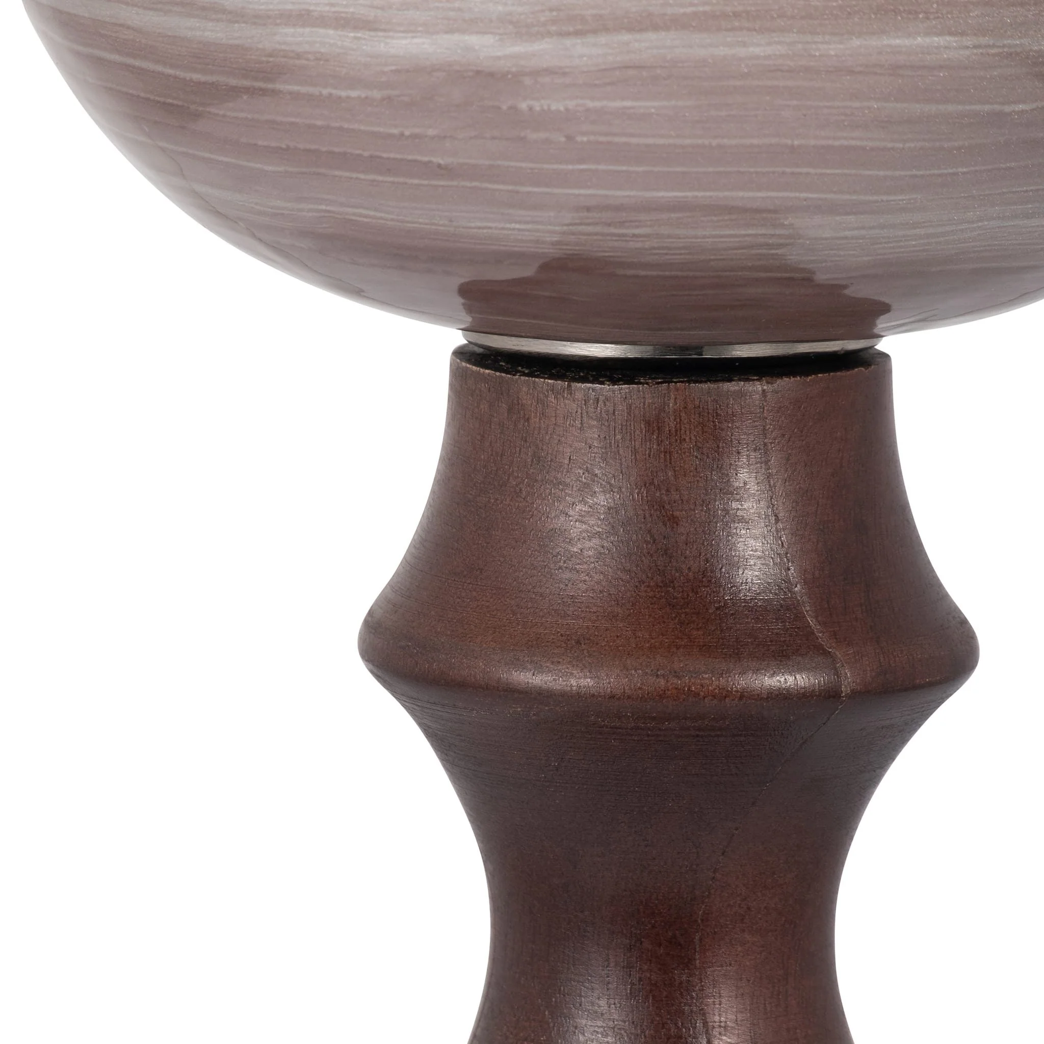 Glass, 24" Wooden Base Hurrican, Blush - Image 3