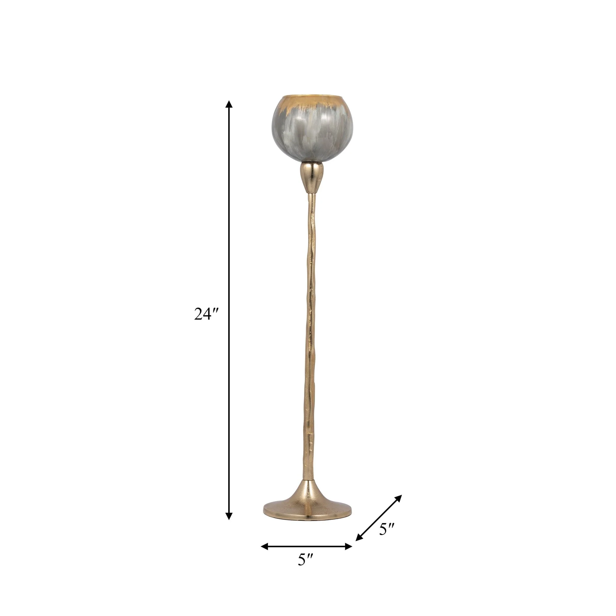 Glass, 24"h Tealight Holder, Wickhom Gray - Image 8