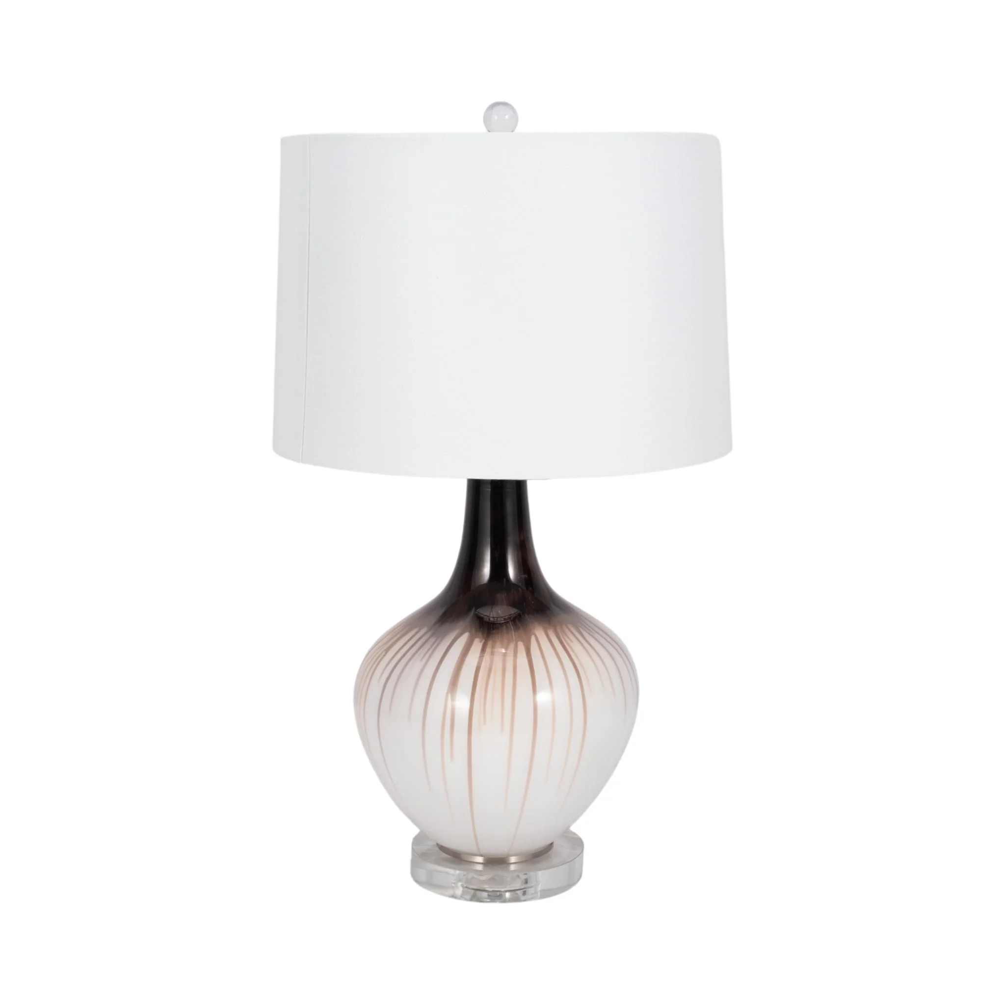 Glass 26" 2-tone Bottle Table Lamp, White - Image 4