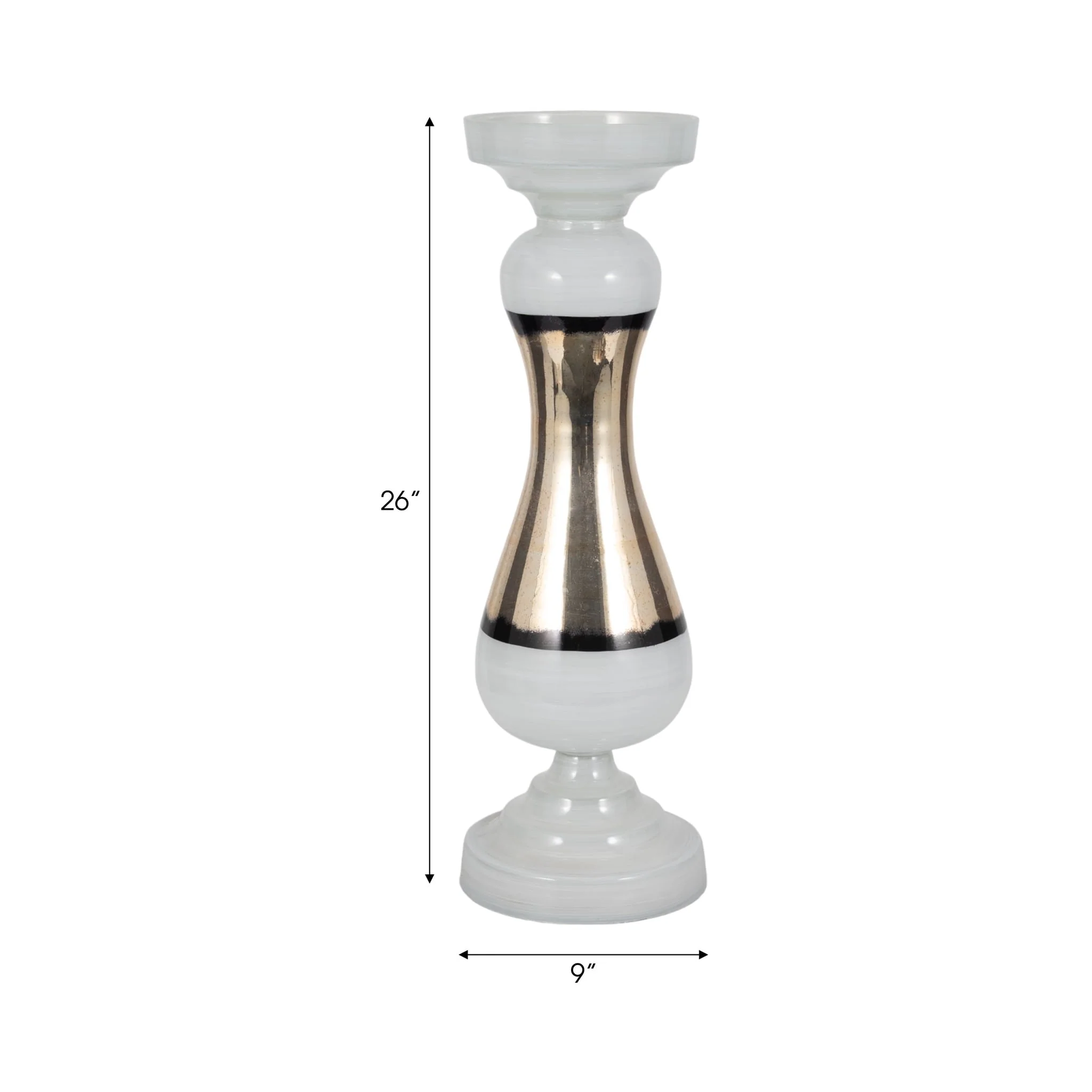 Glass, 26" Candle Holder, White - Image 8