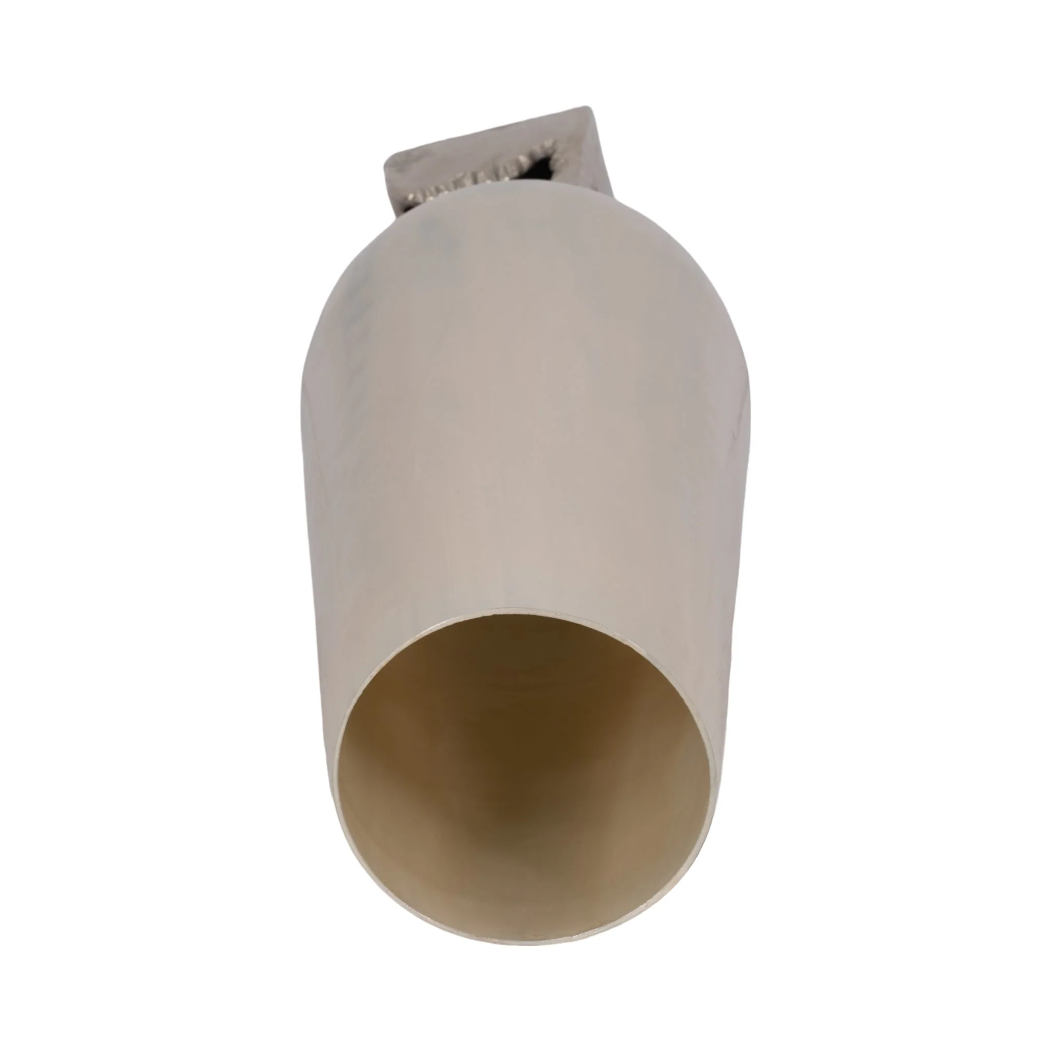 Glass, 26"h Vase W/ Metal Base, Peral White - Image 5