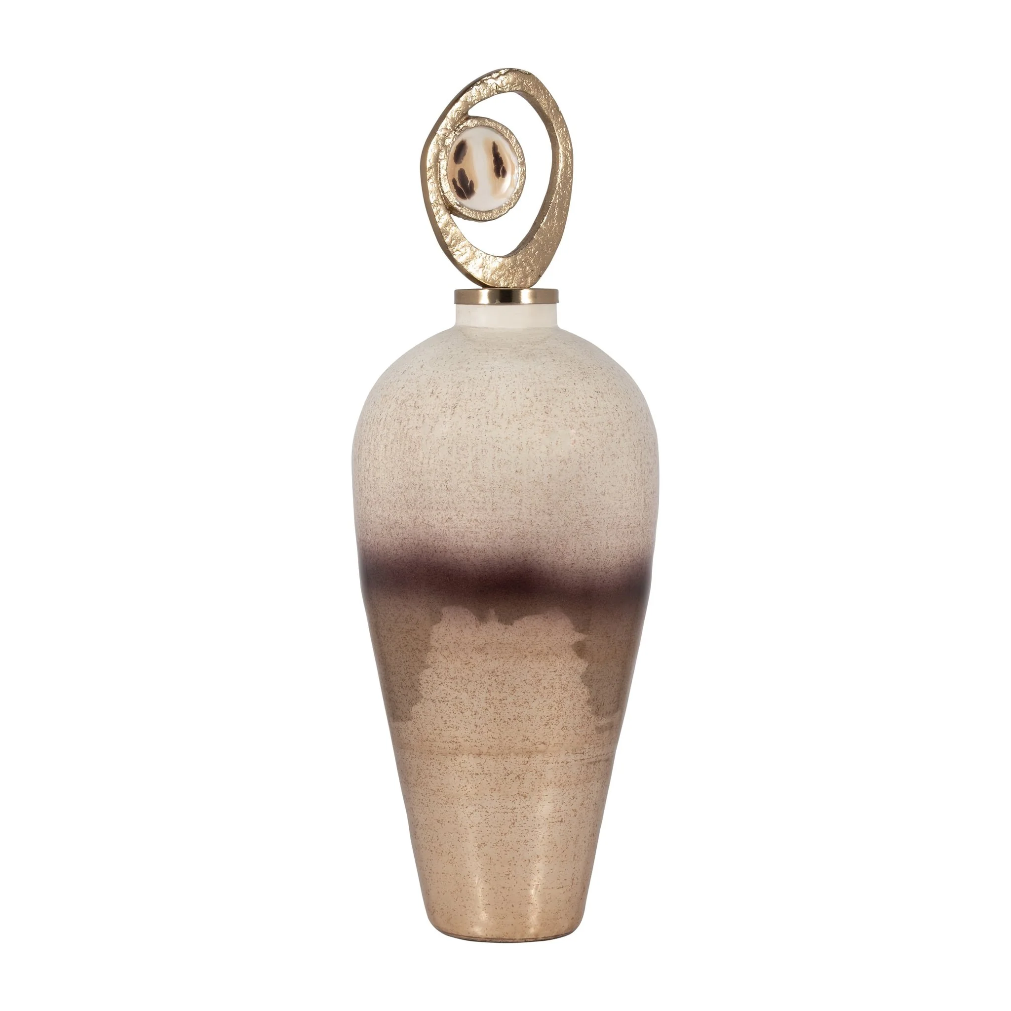Glass, 27" Vase Metal Swirl Topper, 2-tone Bronze - Image 2