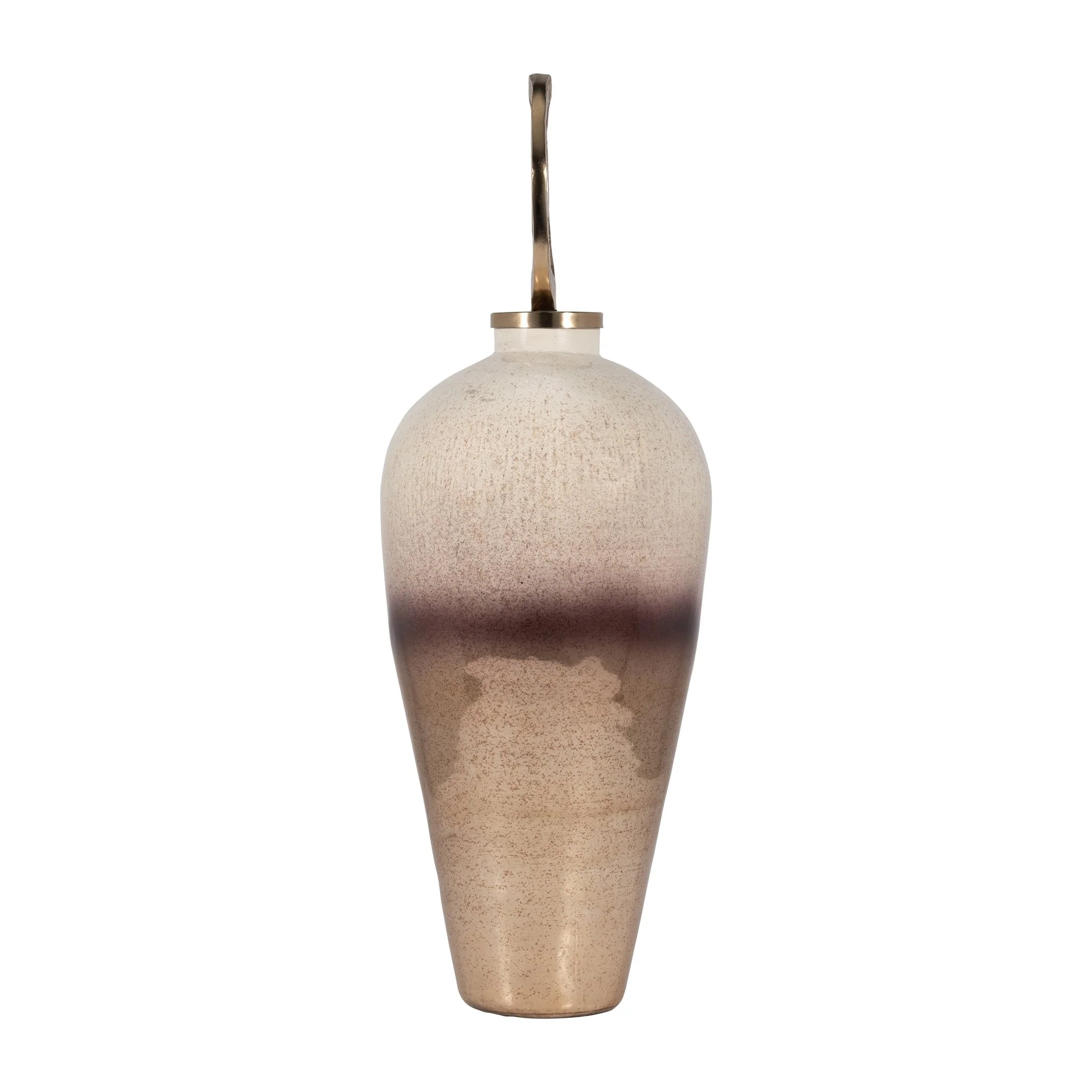 Glass, 27" Vase Metal Swirl Topper, 2-tone Bronze - Image 3