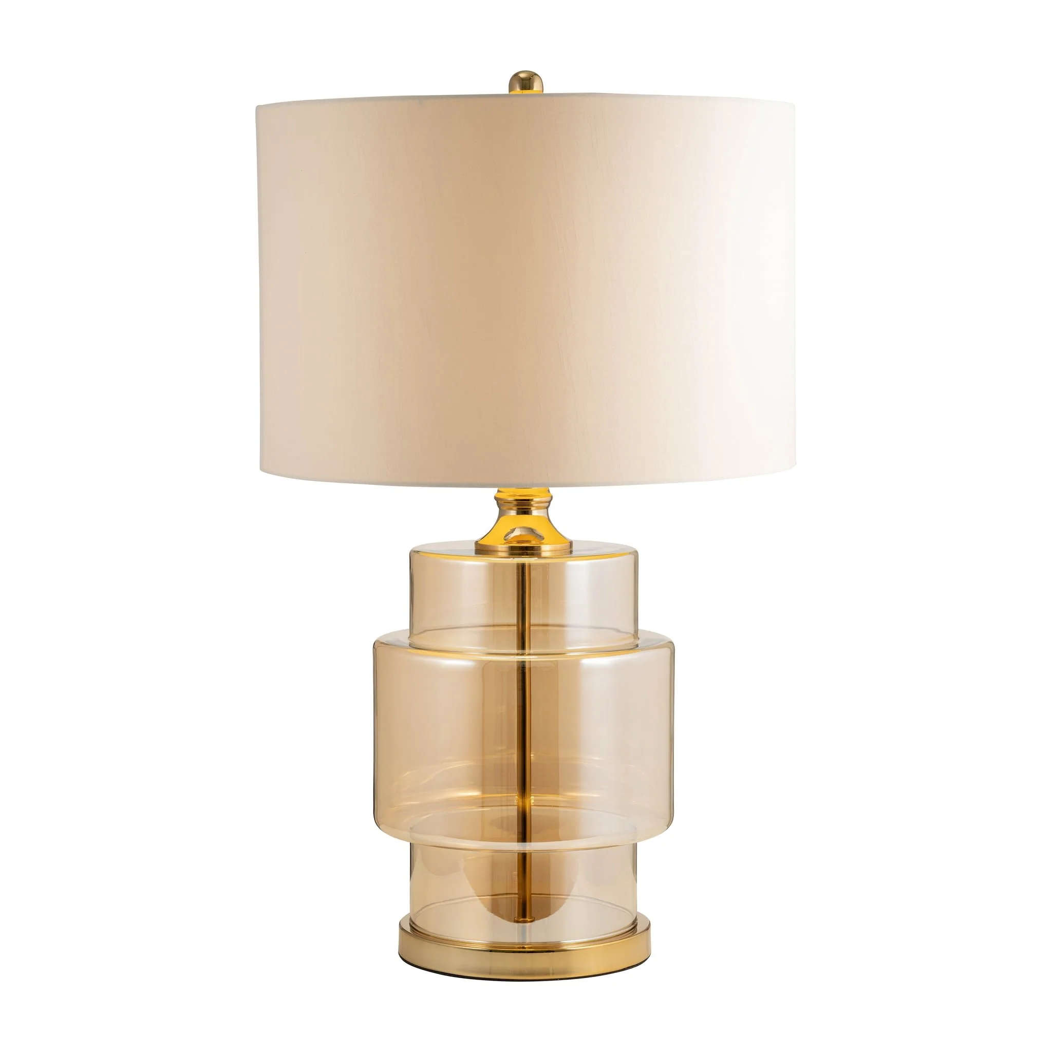 Glass, 30" Lustered Table Lamp, Gold - Image 2