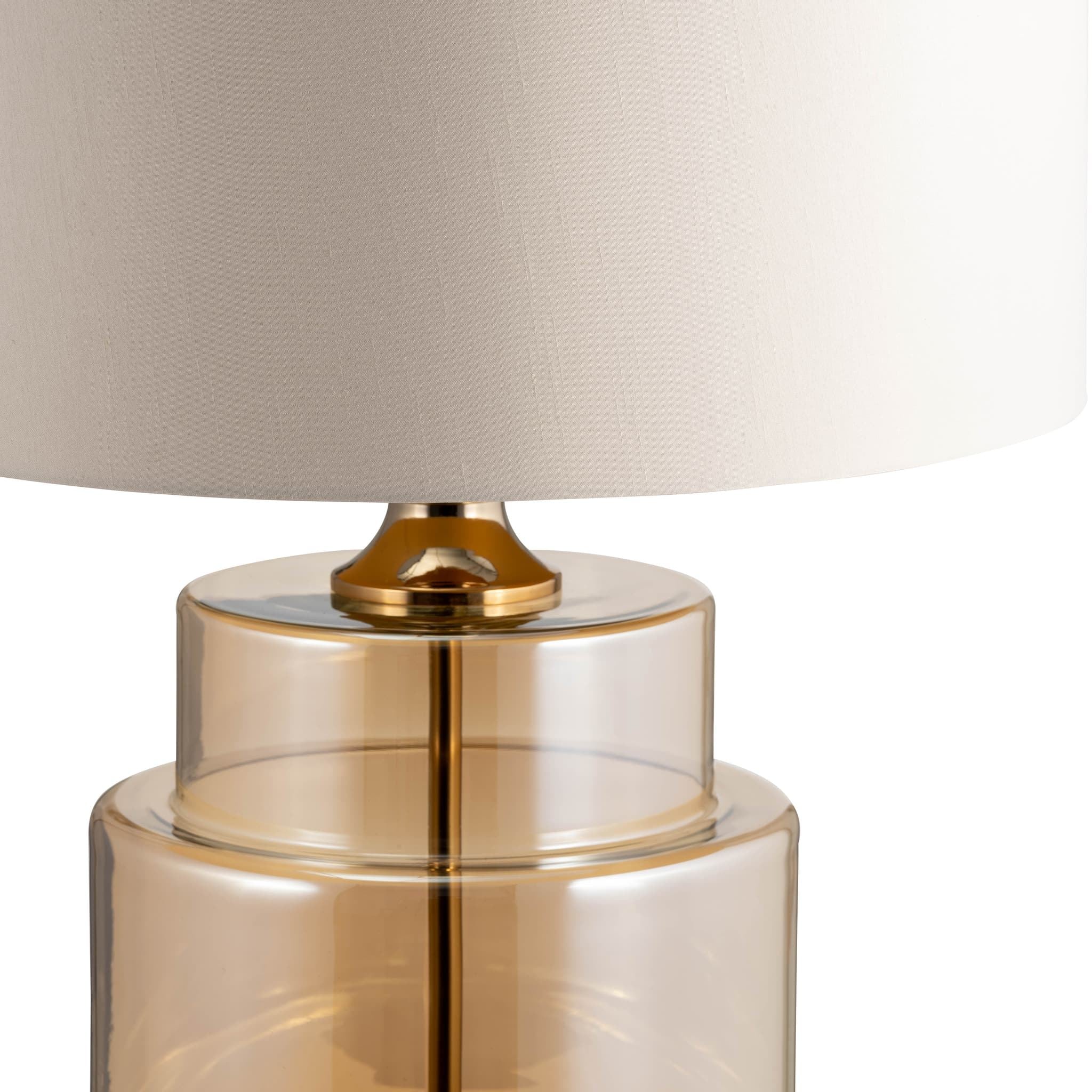 Glass, 30" Lustered Table Lamp, Gold - Image 5