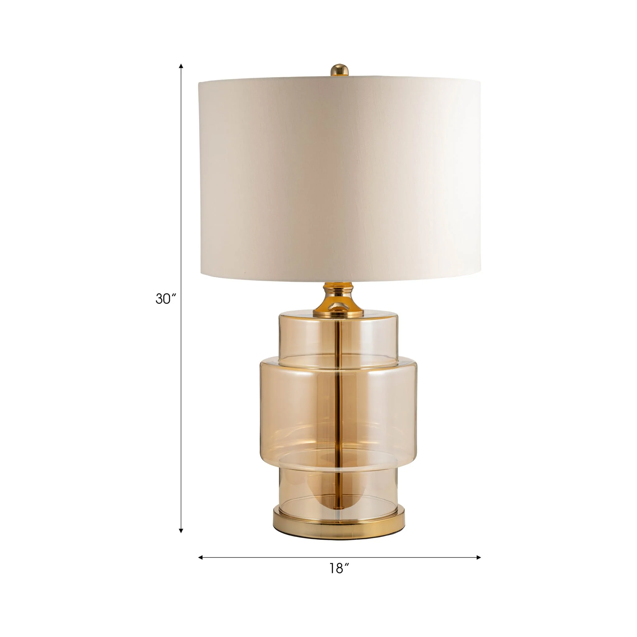 Glass, 30" Lustered Table Lamp, Gold - Image 7