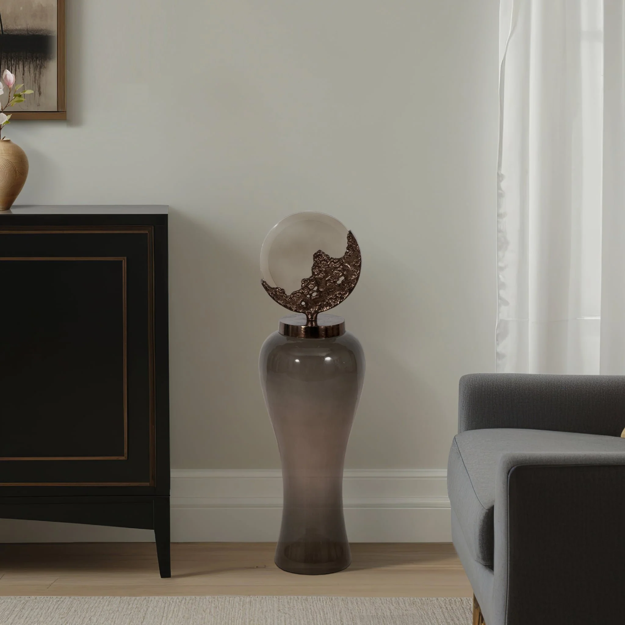 Glass, 30" Mid-century Floor Vase, Multi, Kd - Image 9