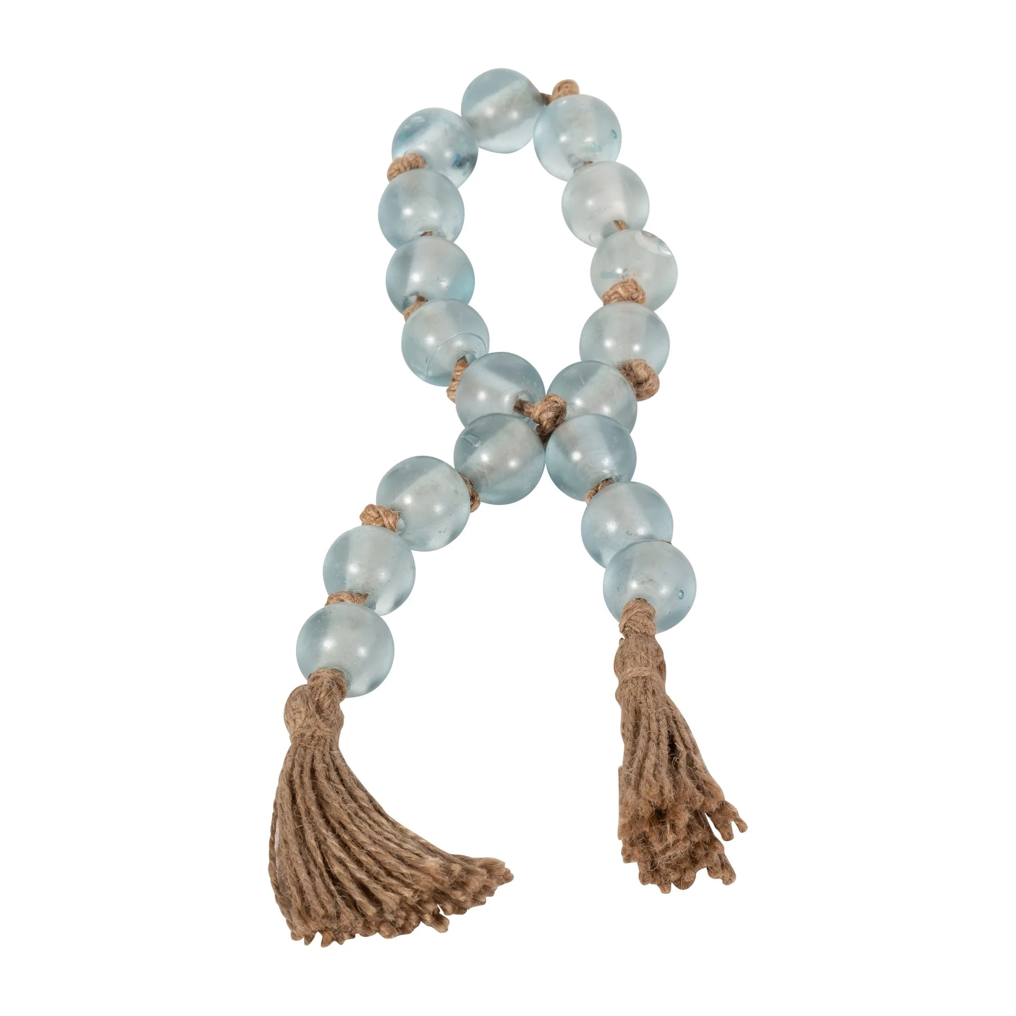 Glass, 34x1 Beaded Garland W/ Tassel, Blue - Image 2