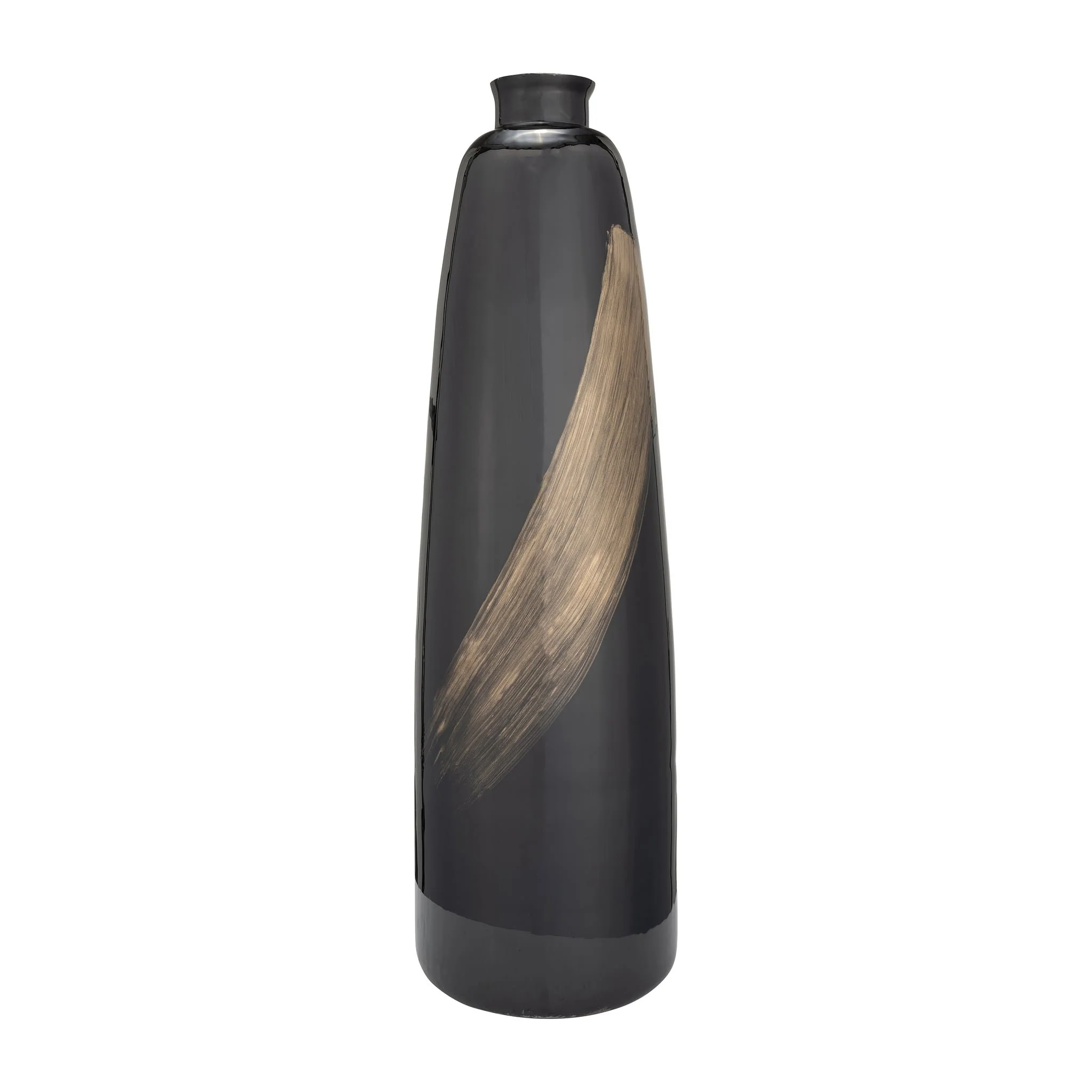 Glass, 35" 2-tone Vase, Black/gold - Image 2