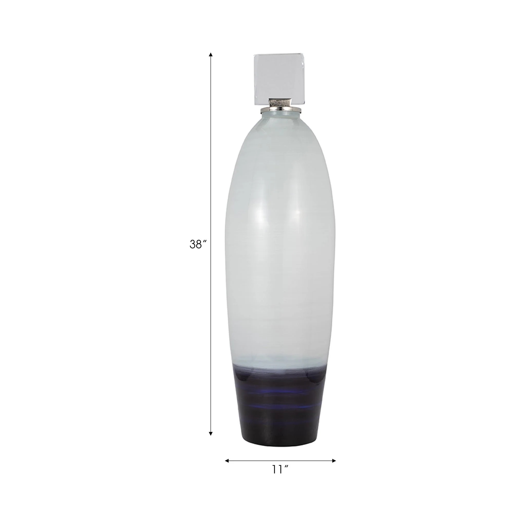Glass, 38" Vase Acrylic Detail, 2-tone White - Image 8