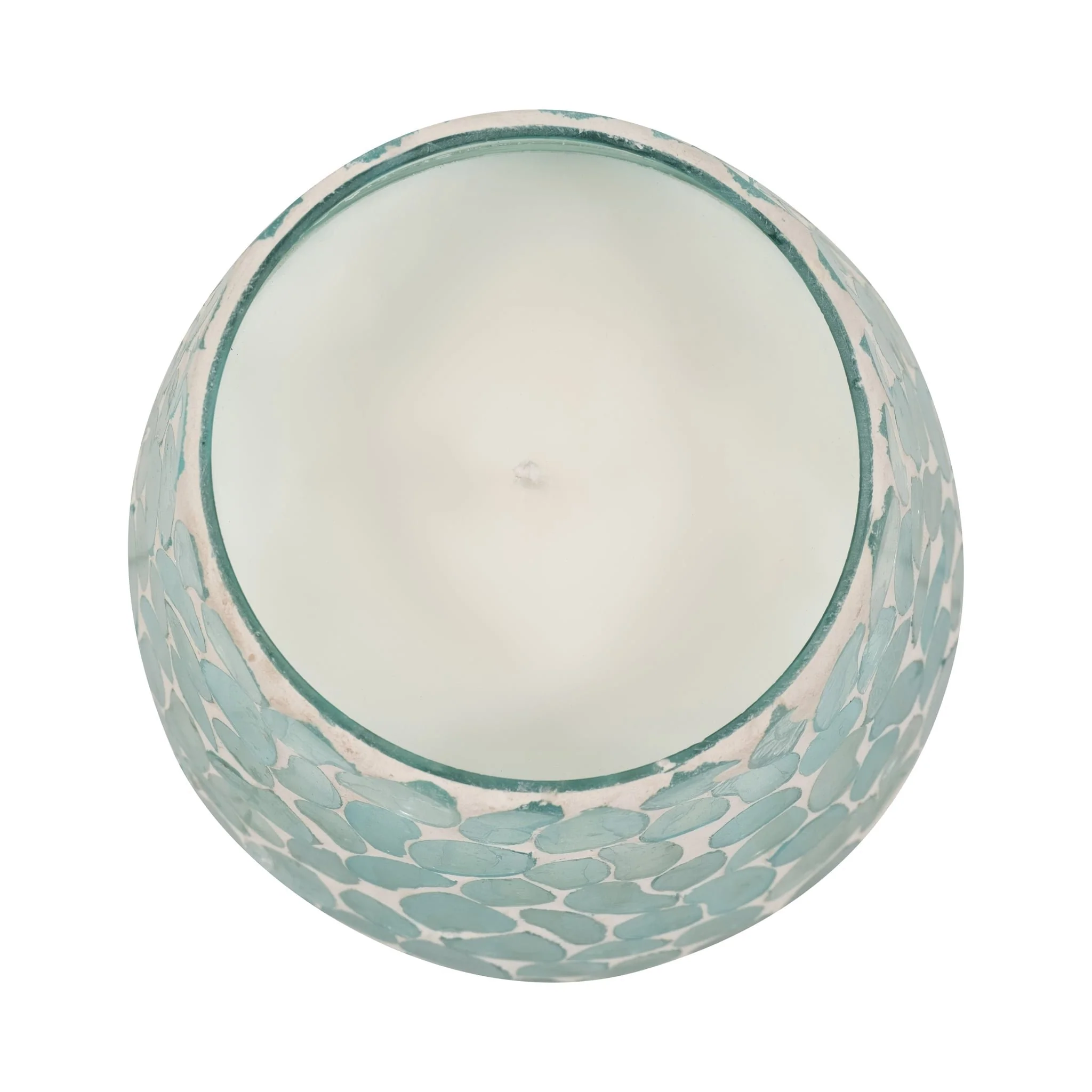 Glass, 5" 18 Oz Mosaic Scented Candle, Light Blue - Image 6