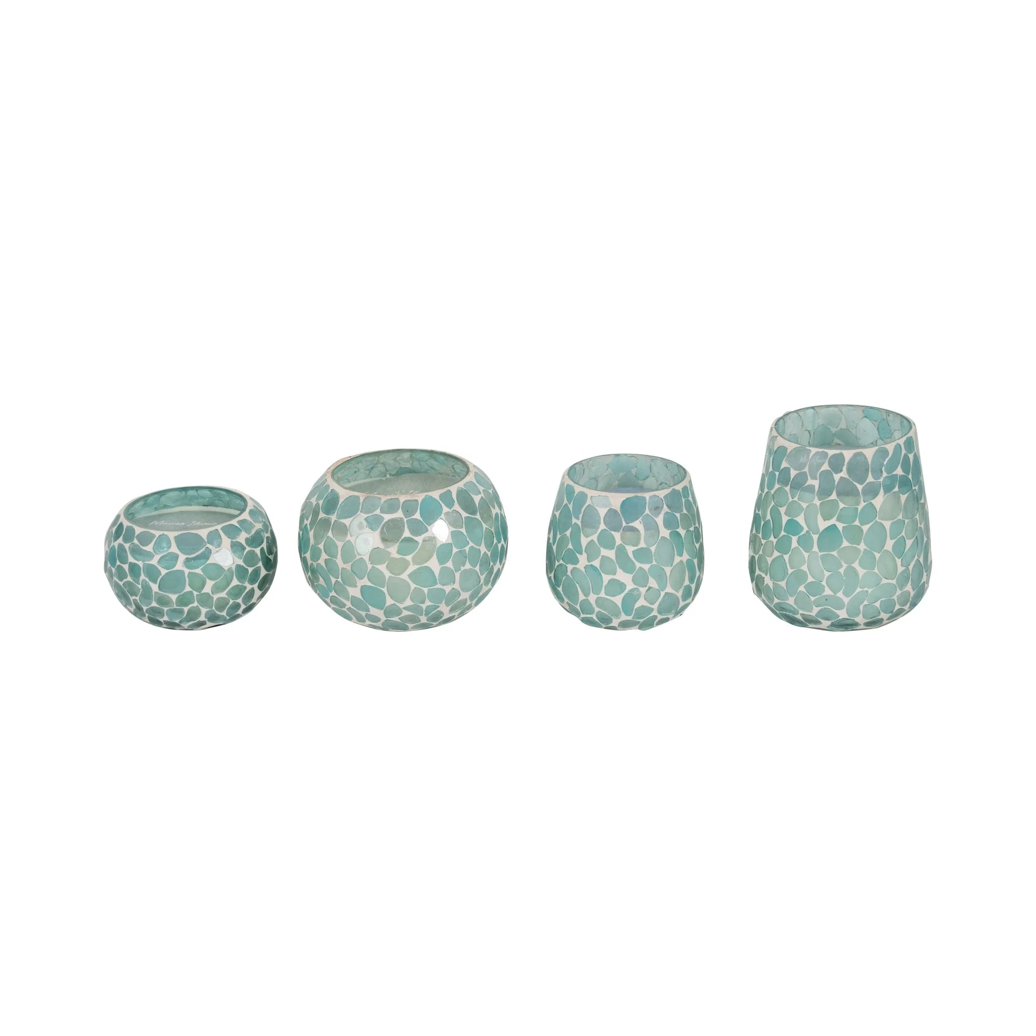 Glass, 5" 18 Oz Mosaic Scented Candle, Light Blue - Image 8