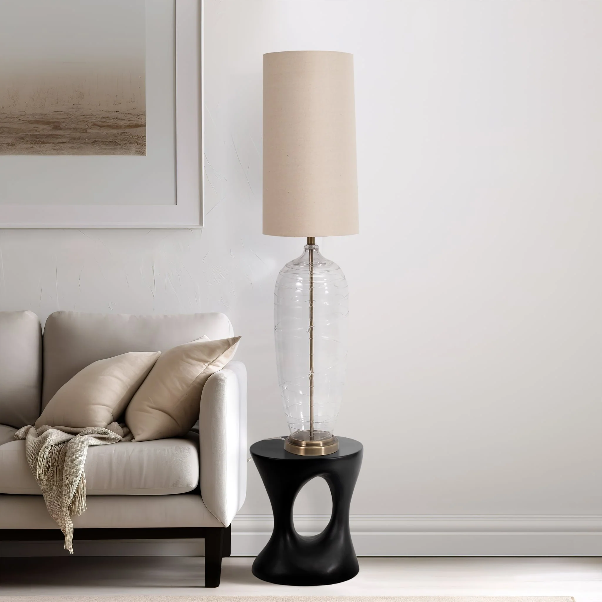 Glass 50" Bottle Table Lamp, Clear - Image 11