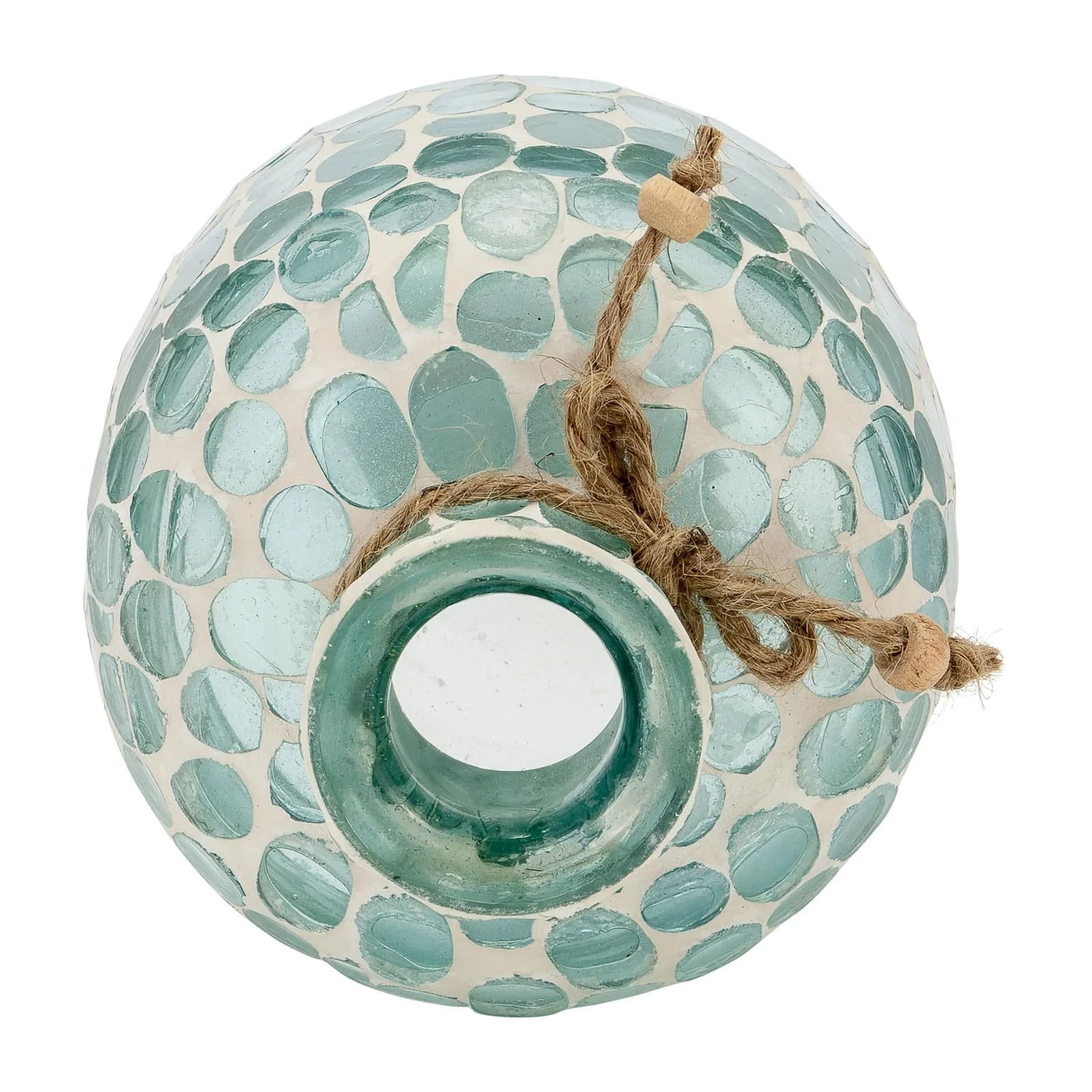 Glass, 5"h Mosaic Vase, Blue - Image 4