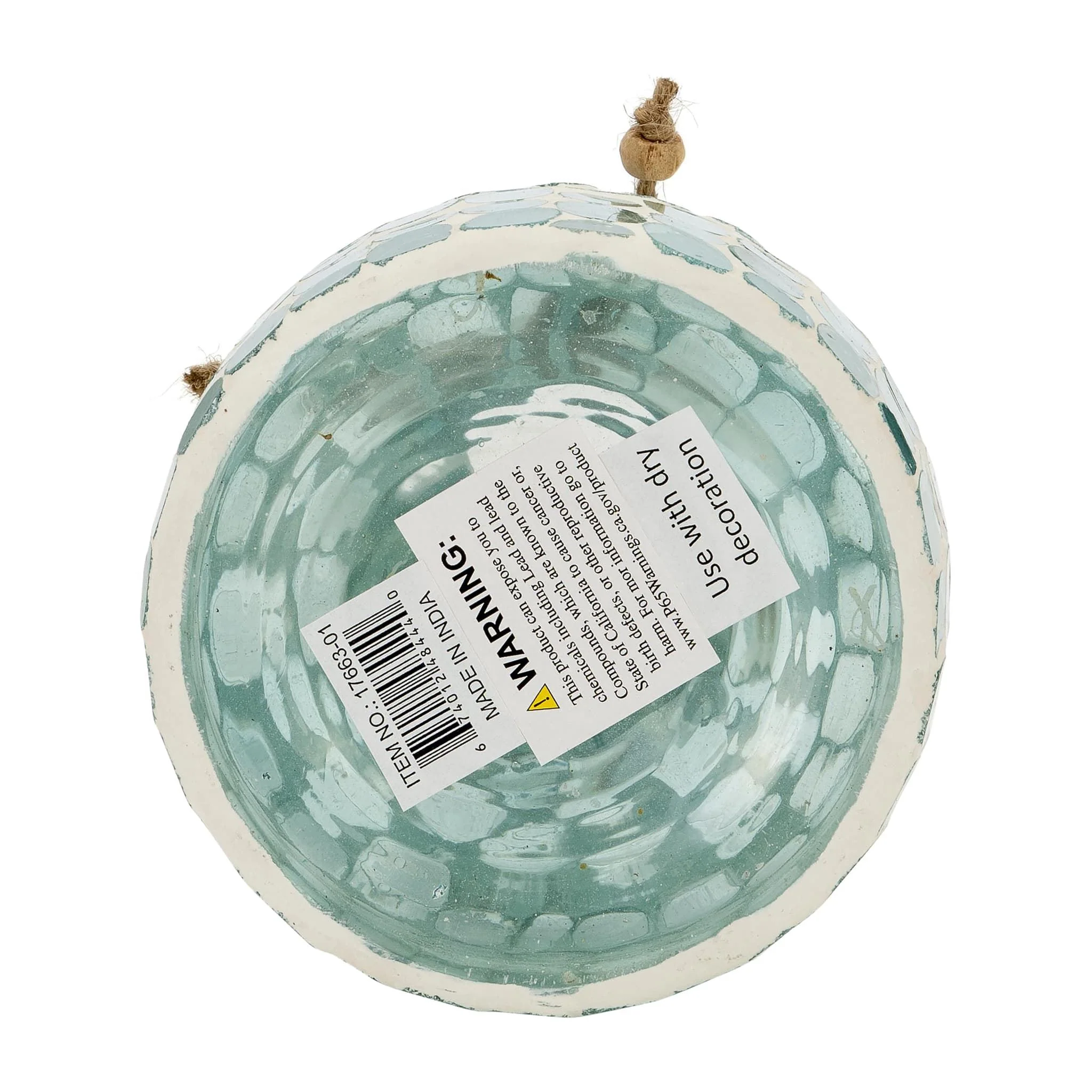 Glass, 5"h Mosaic Vase, Blue - Image 5