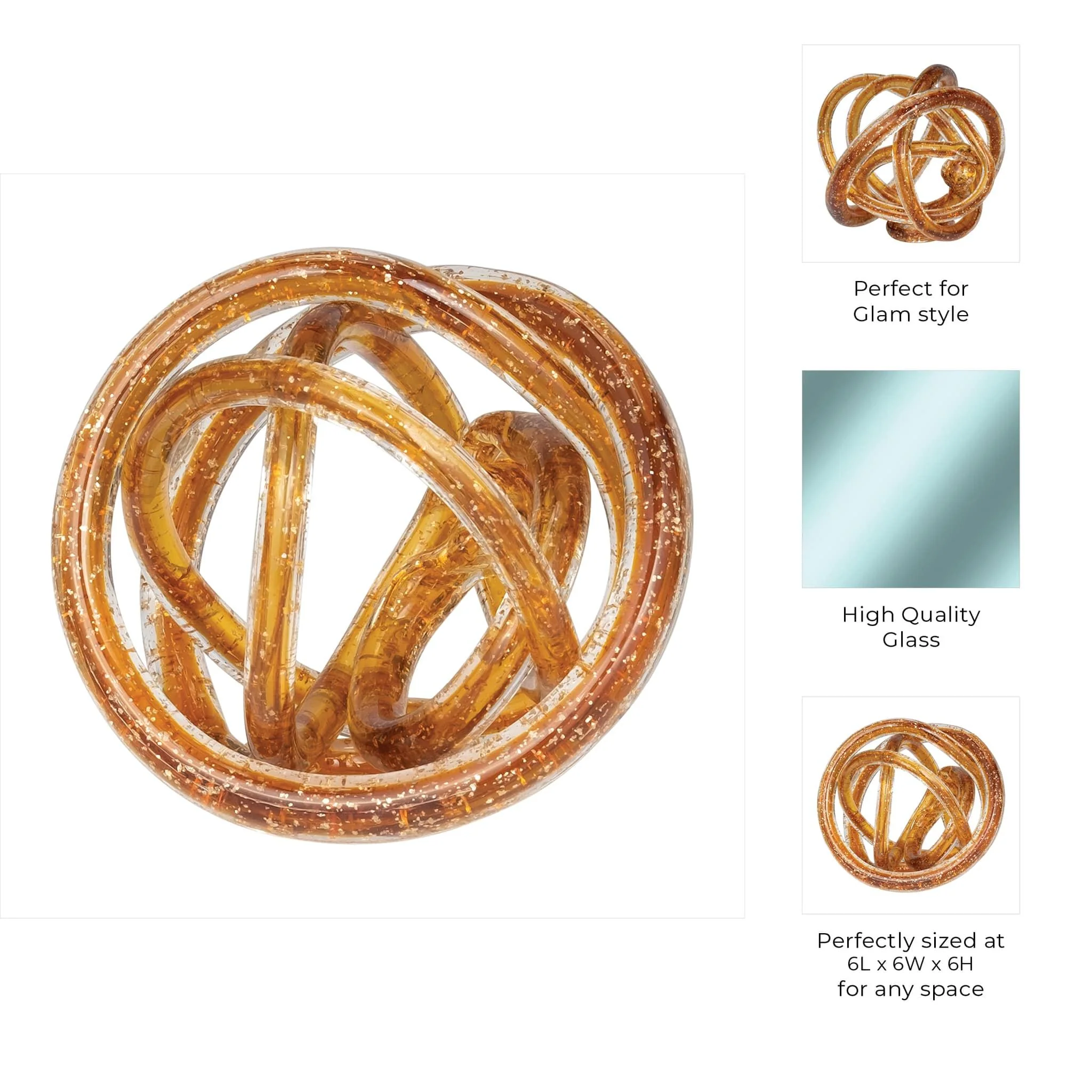 Glass, 6" Knot Amber - Image 9