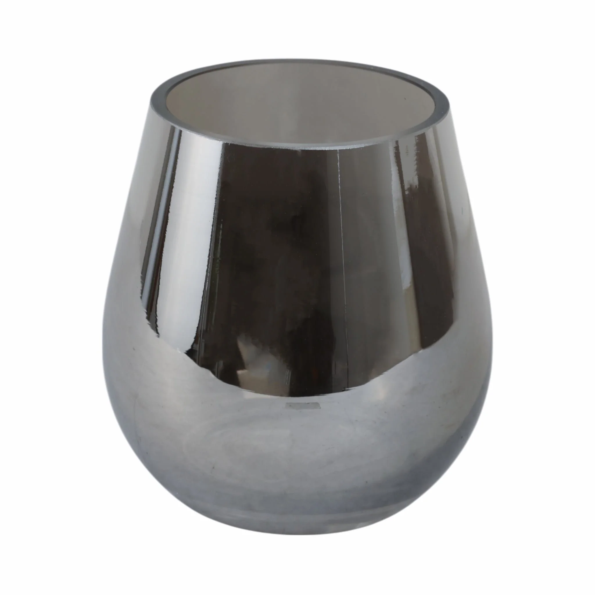 Glass 6"h Metallic Vase, Silver - Image 4