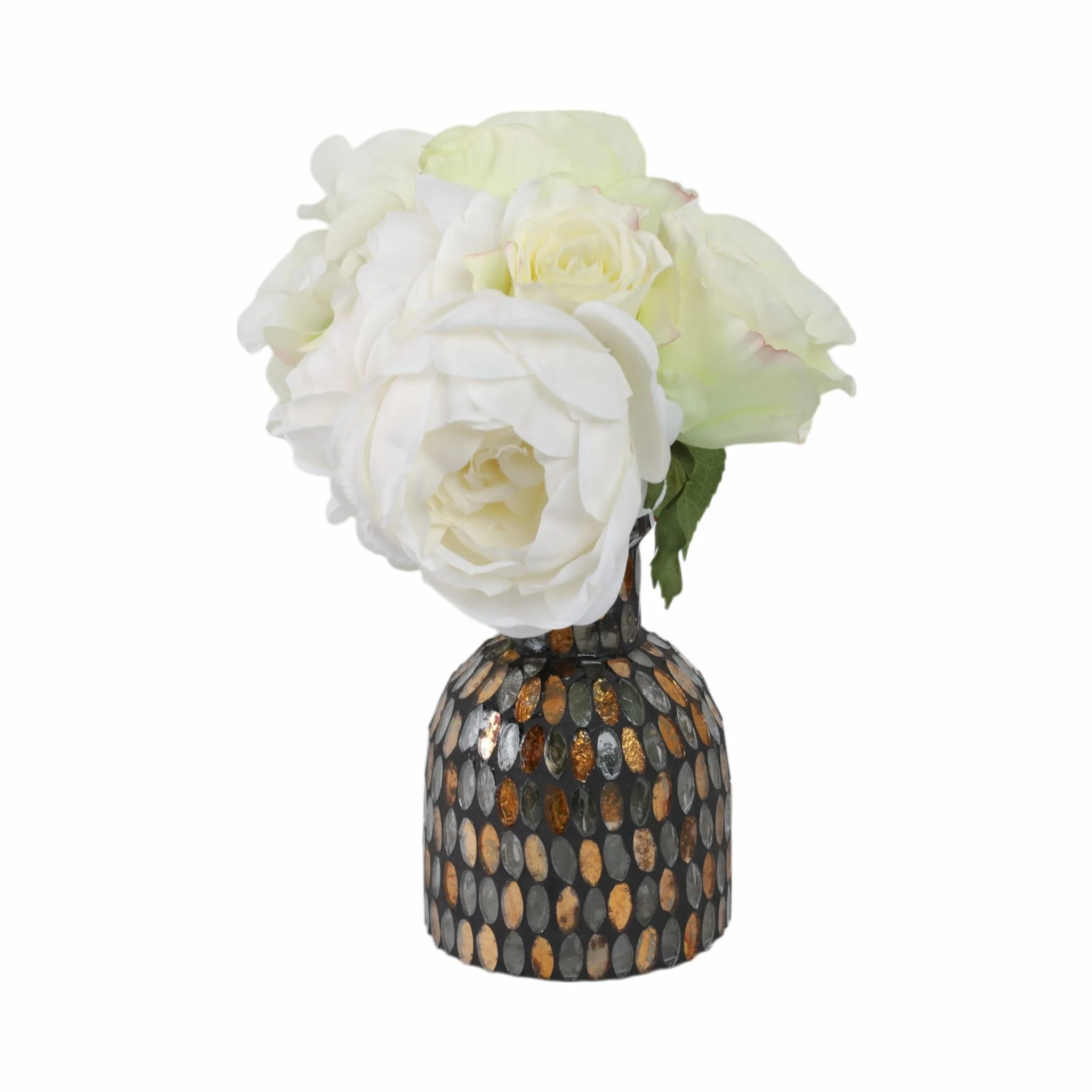 Glass, 6"h Mosaic Vase, Copper - Image 2