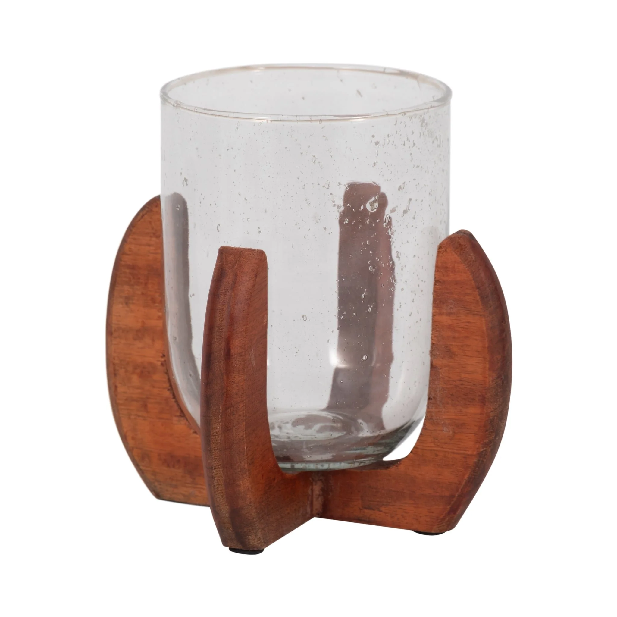 Glass, 7" Votive Holder W/ Base, Brown/clear - Image 3