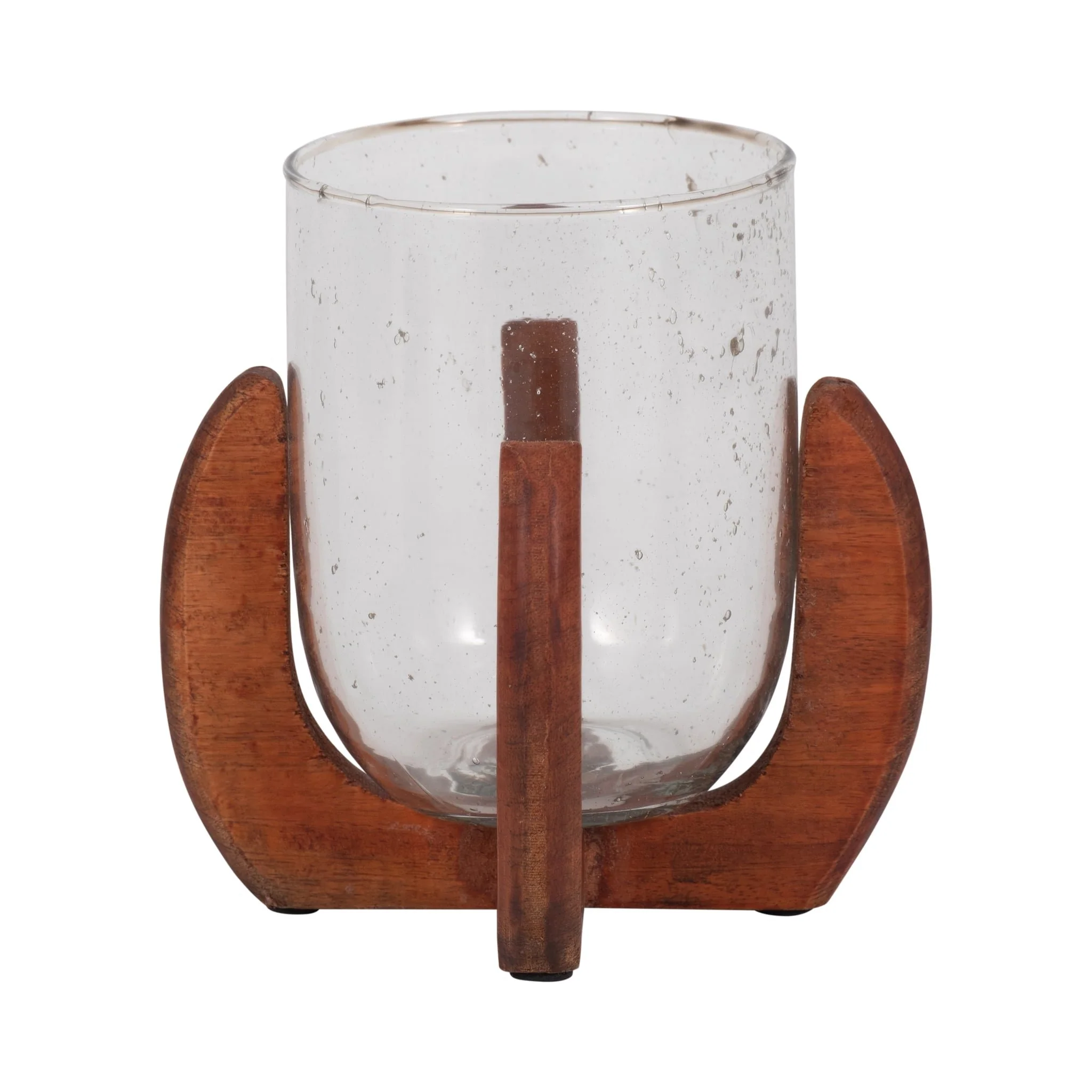 Glass, 7" Votive Holder W/ Base, Brown/clear - Image 4