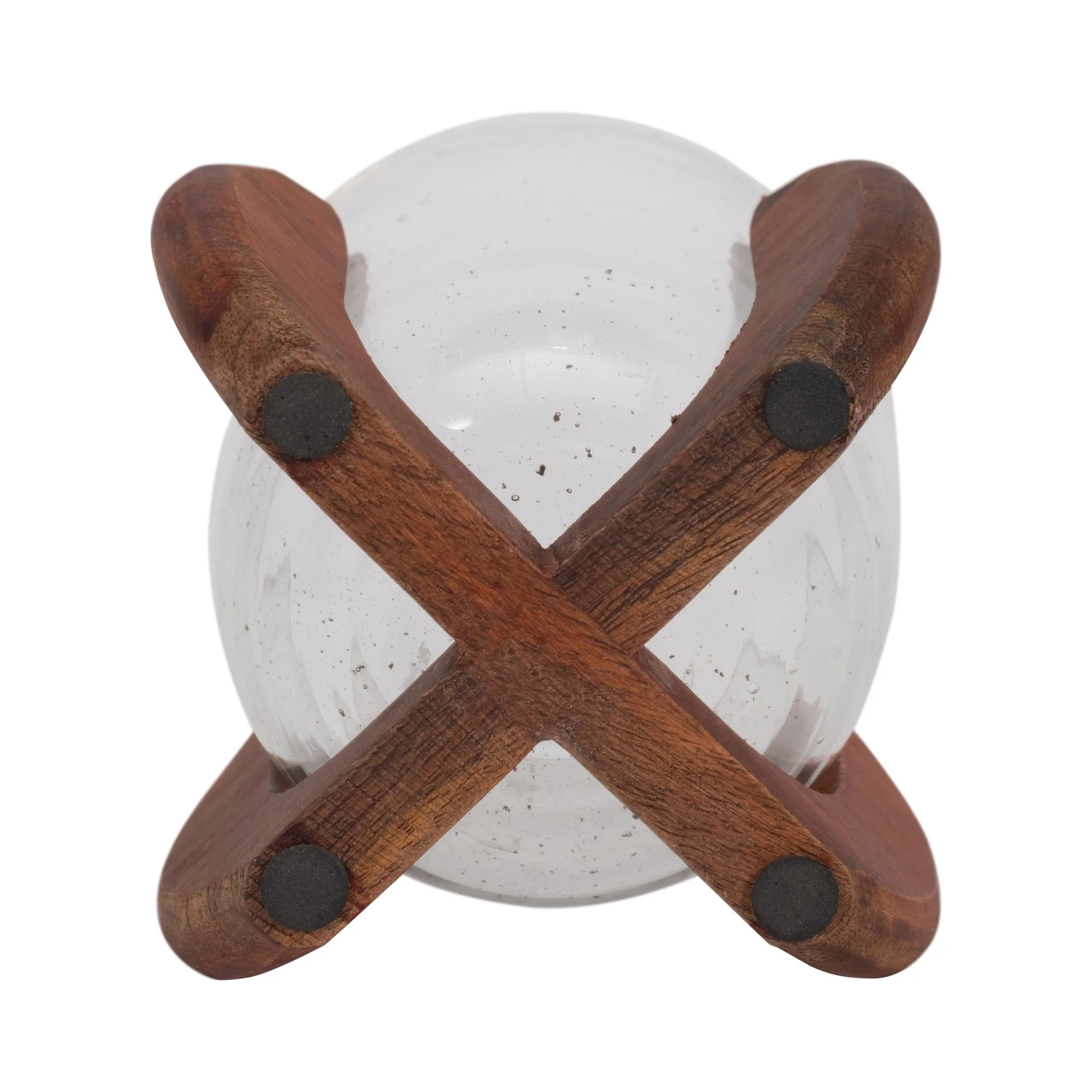 Glass, 7" Votive Holder W/ Base, Brown/clear - Image 7