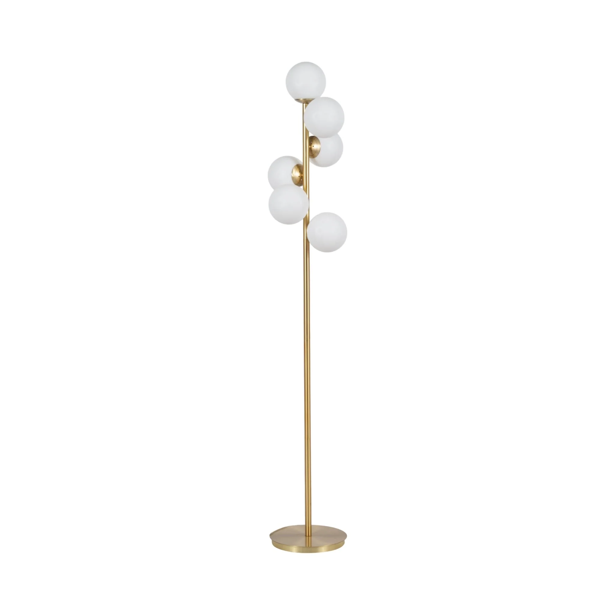 Glass 72" Frosted Globe Floor Lamp, Gold - Image 3