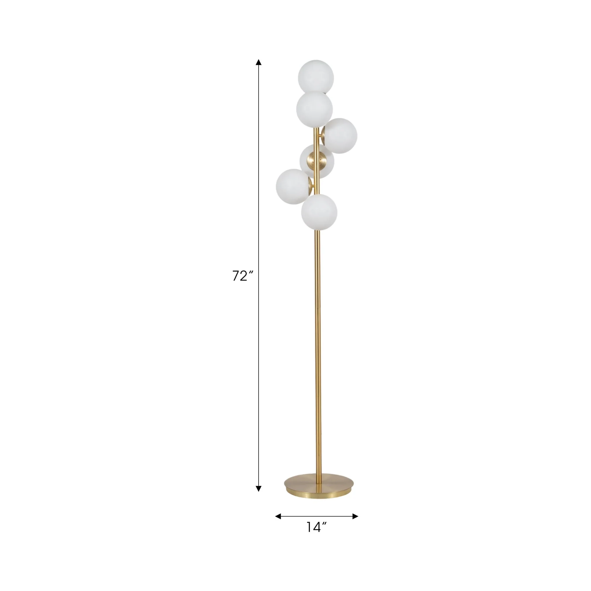Glass 72" Frosted Globe Floor Lamp, Gold - Image 8
