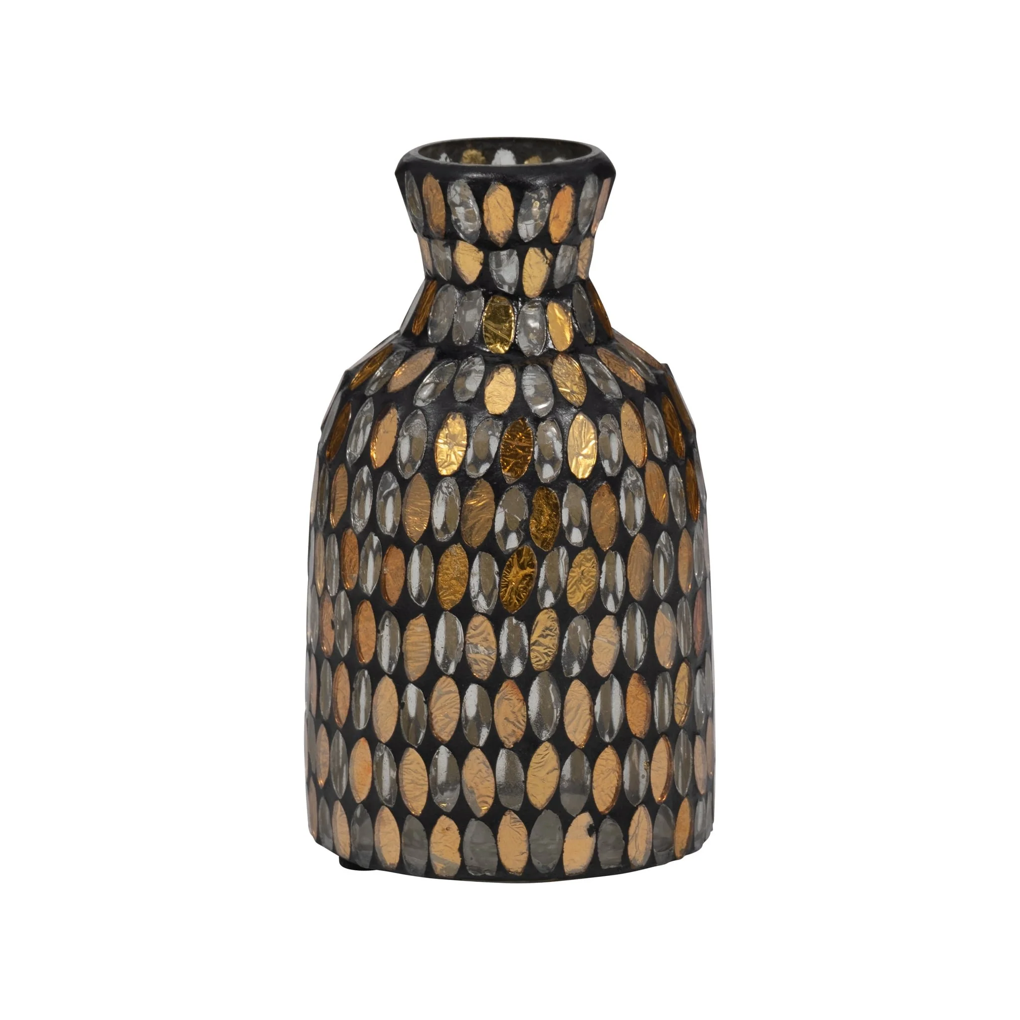 Glass, 7"h Mosaic Vase, Copper - Image 3